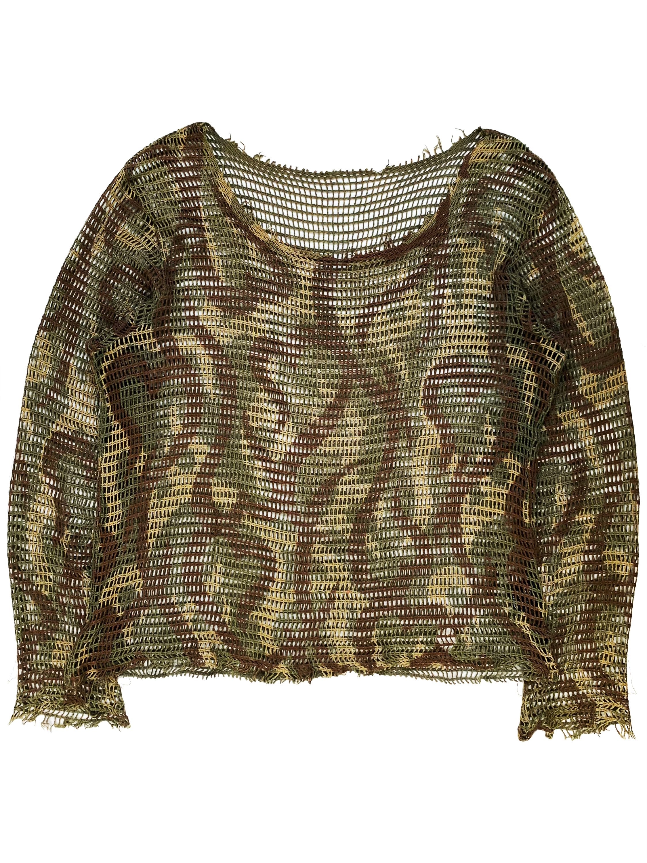 FW04 Number (N)ine Mesh Tribal Print Longsleeve Shirt