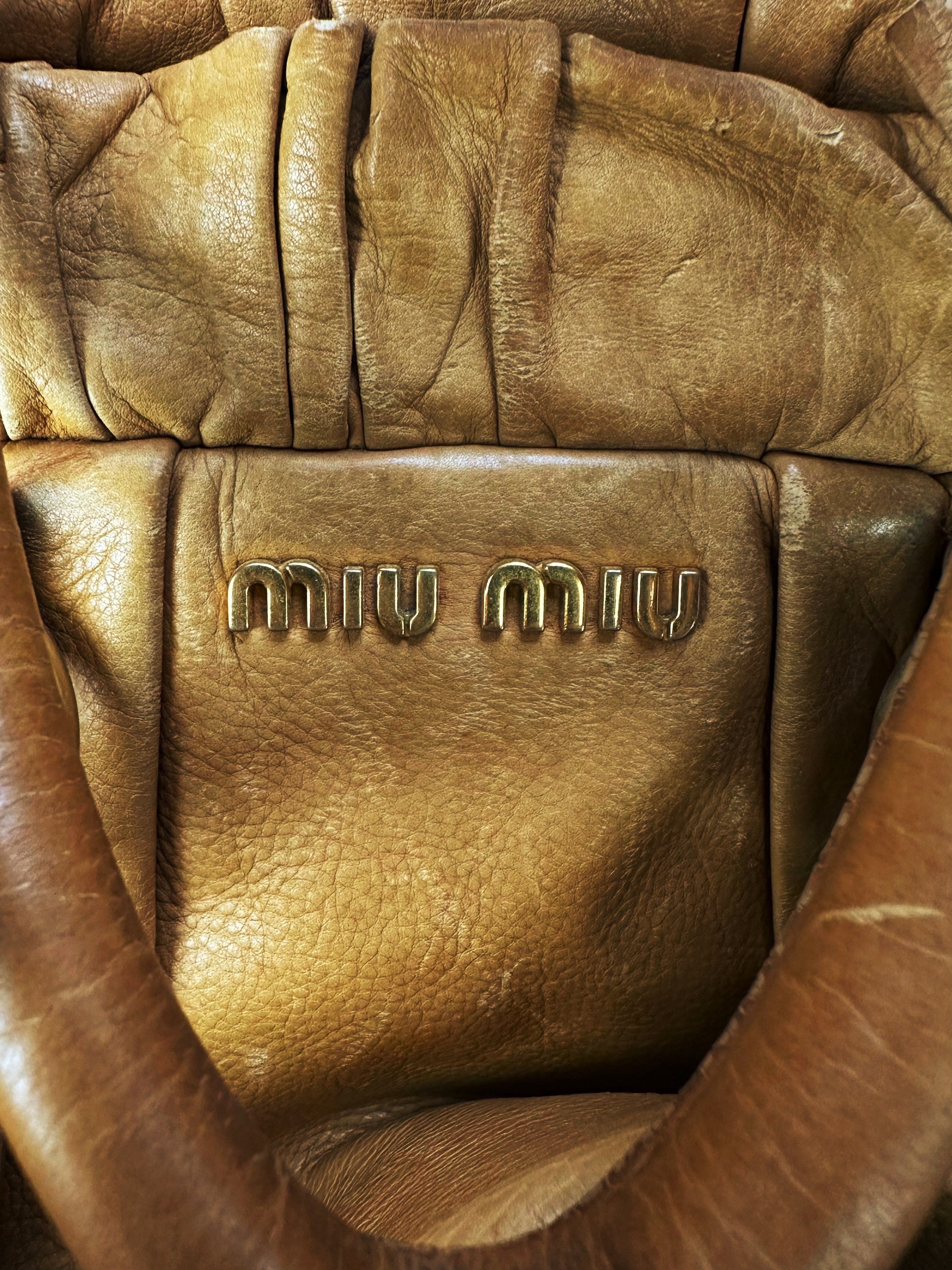 00s Miu Miu Warm Tone Leather ‘Tassel’ Hand Bag