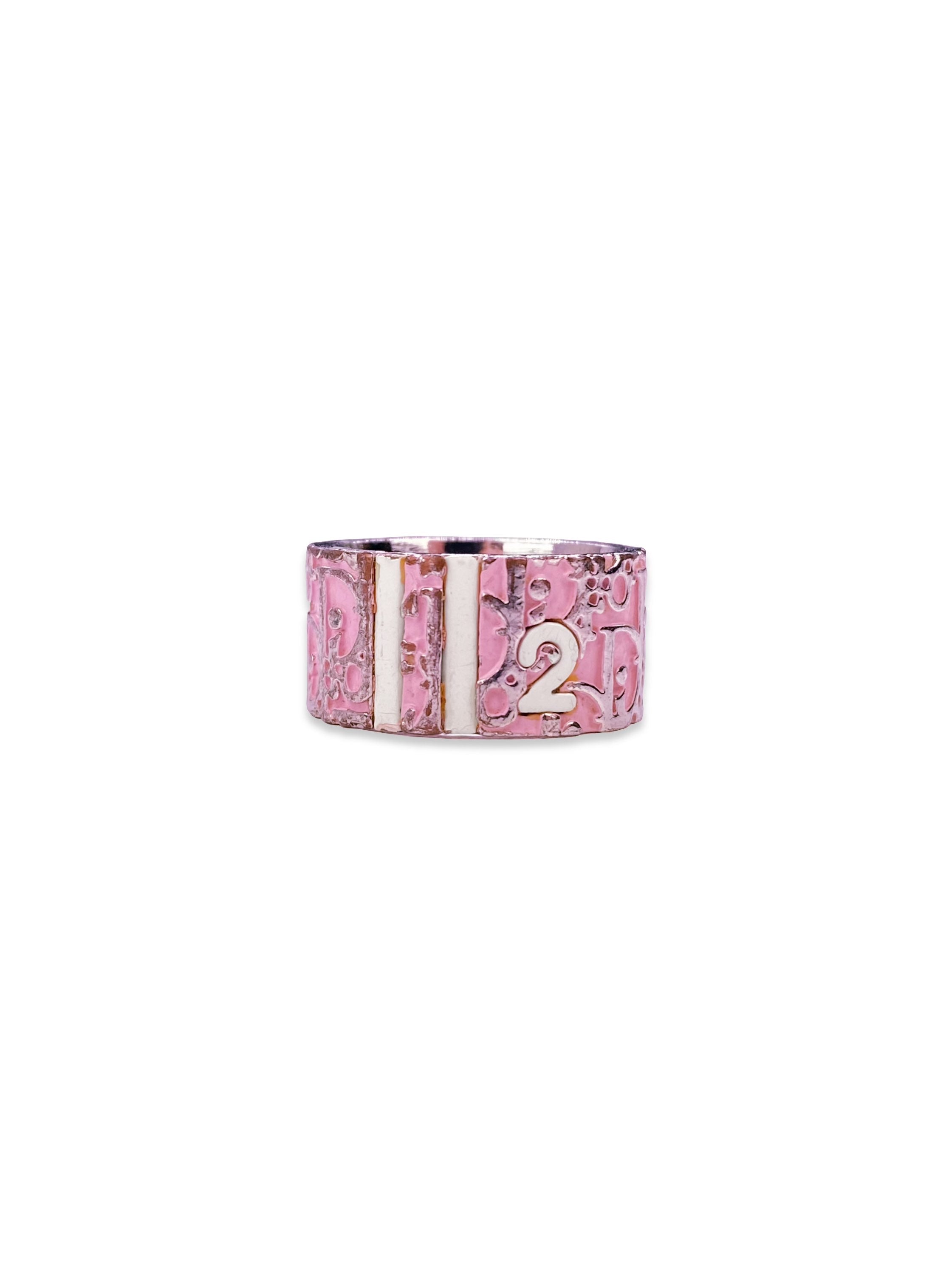 Dior “2” Hot Pink Trotter Monogram Ring