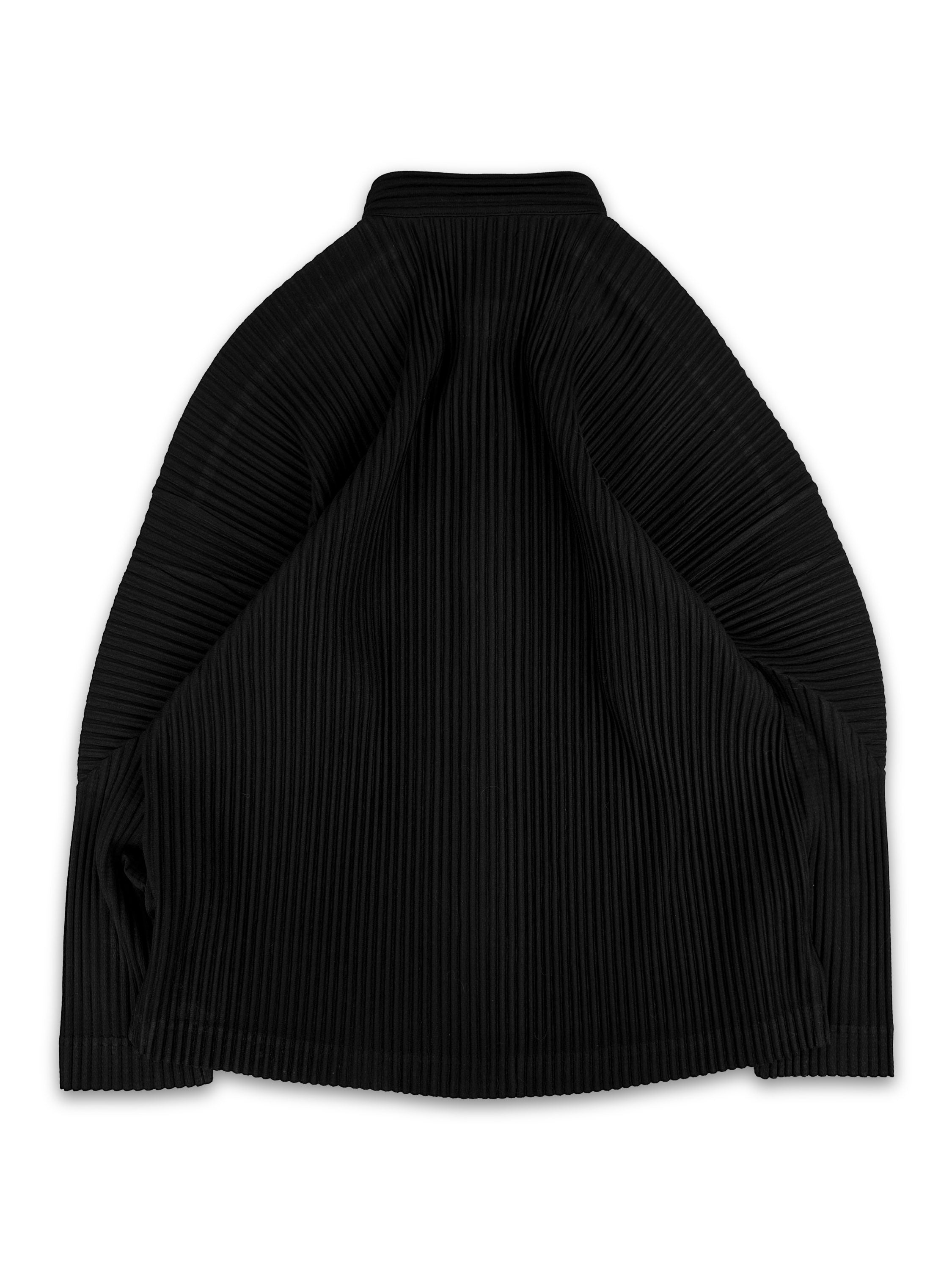 Homme Plisse by Issey Miyake Black Button Down Shirt Jacket