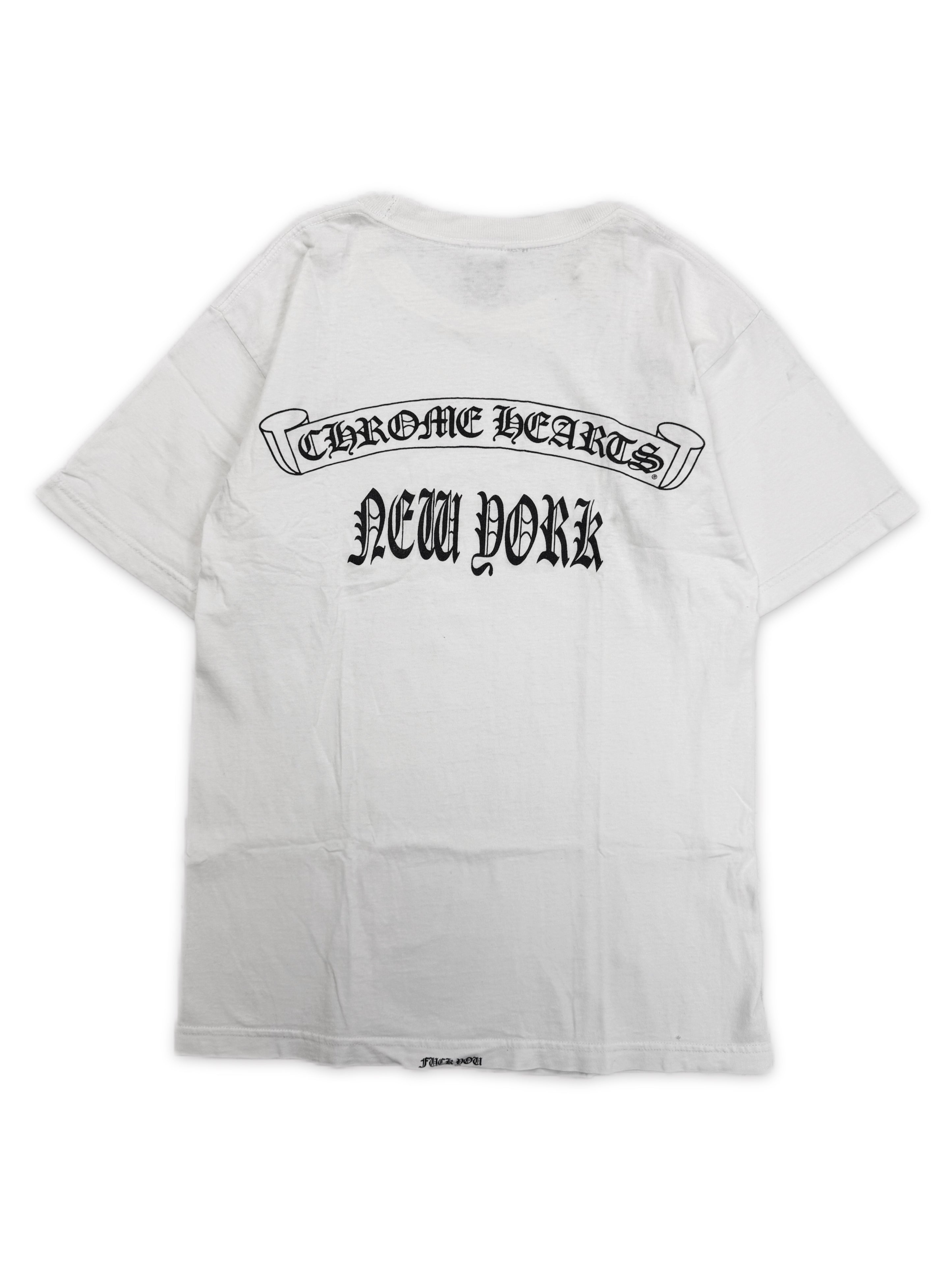 Chrome Hearts New York Exclusive Cross White Vintage T-Shirt