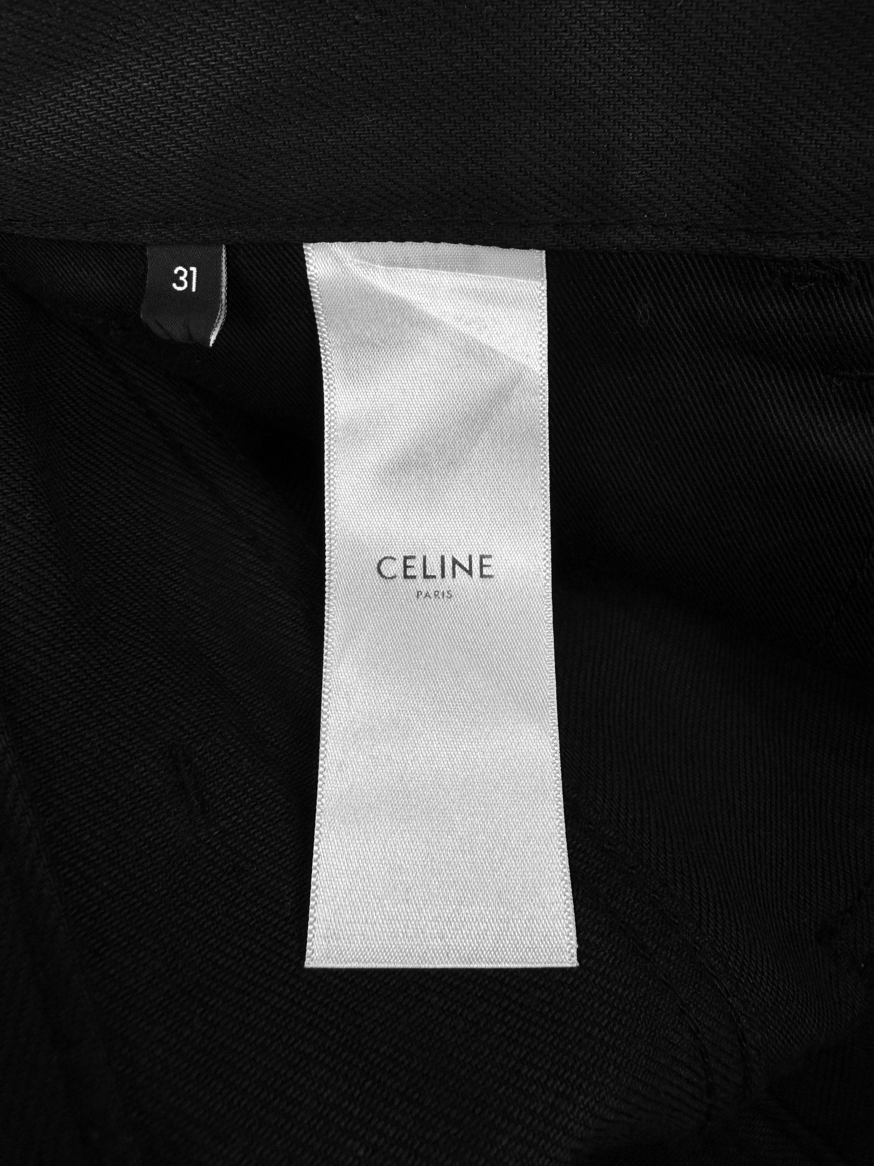 Celine ‘M_ST_001’ Black Slim Cut Waxed Denim
