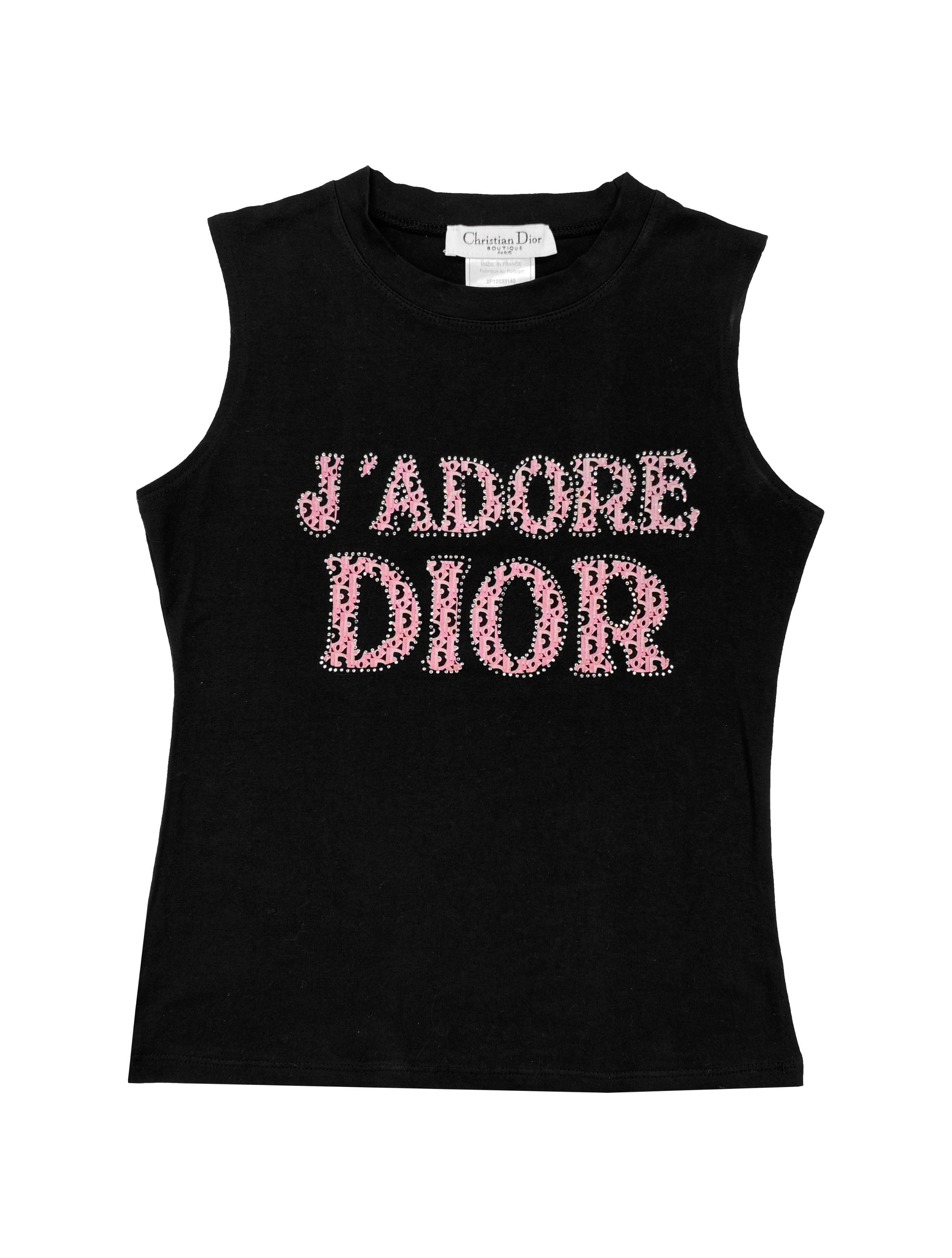 Dior “J’adore Dior” Bejeweled Trotter Monogram Tank-top