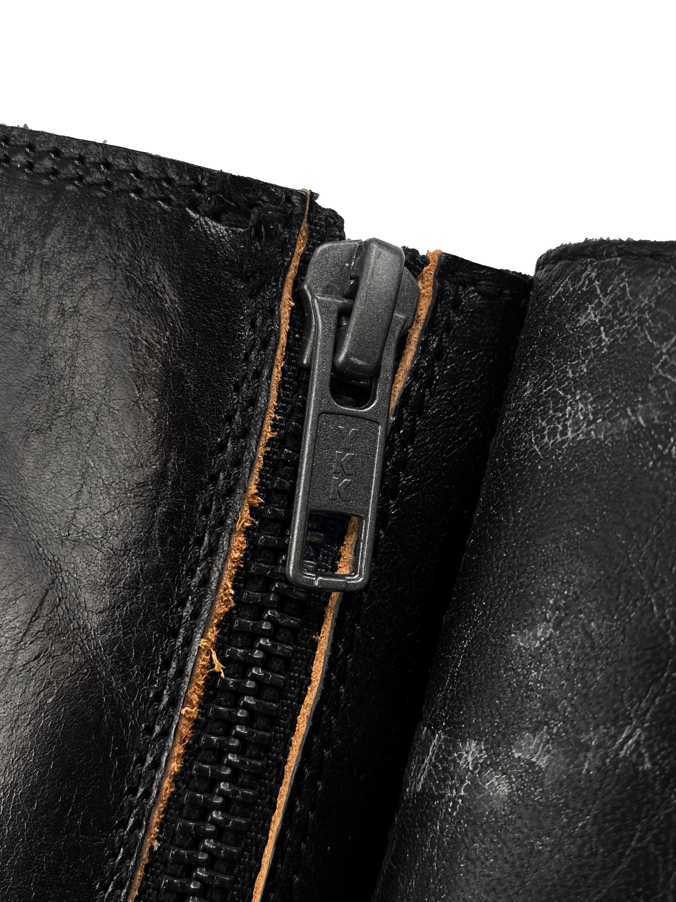 Ann Demeulemeester Calfskin Leather High Guarded Full Zip Boots