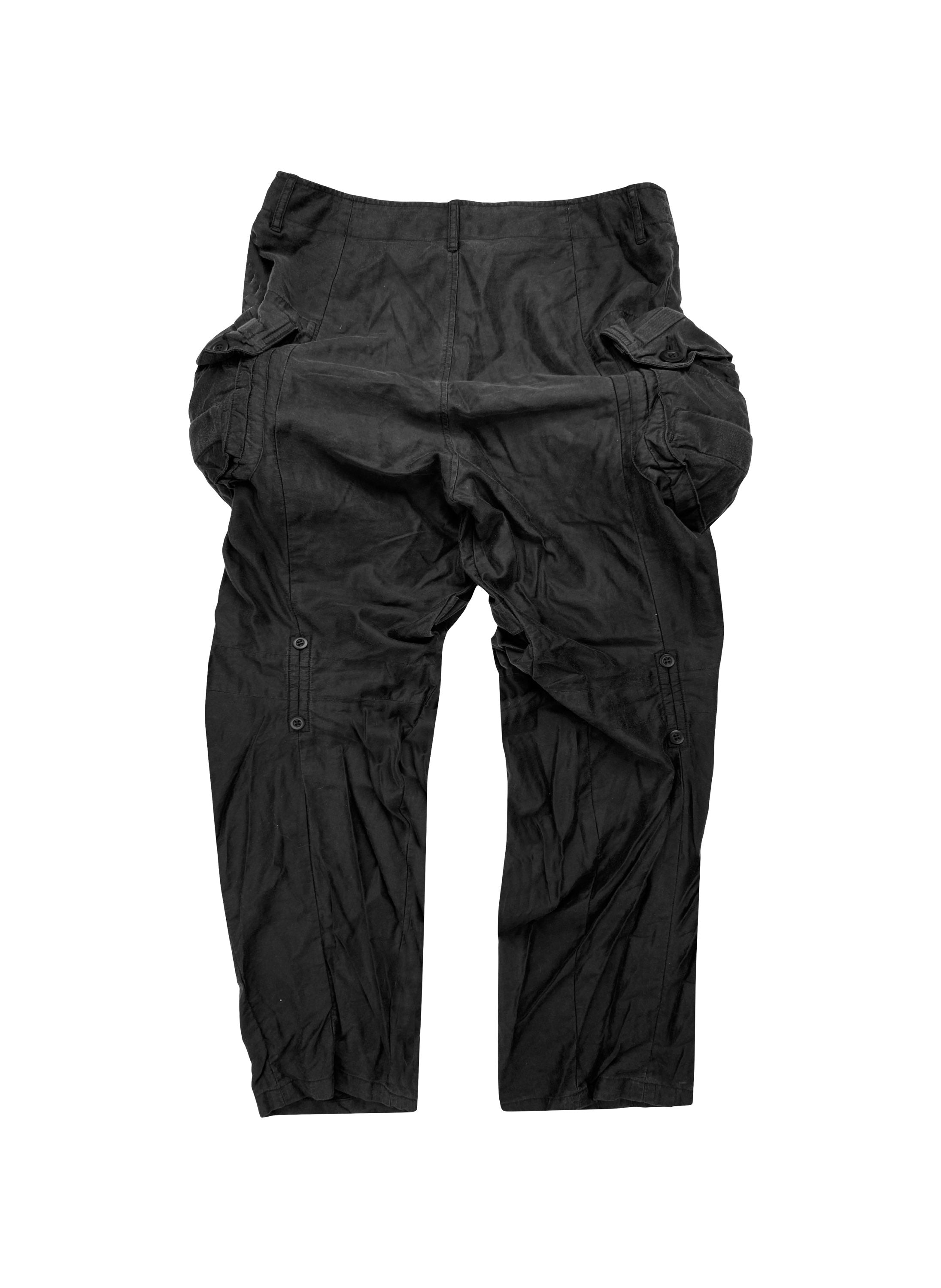 SS10 Julius Black Oversized Gas Mask Cargo Pants