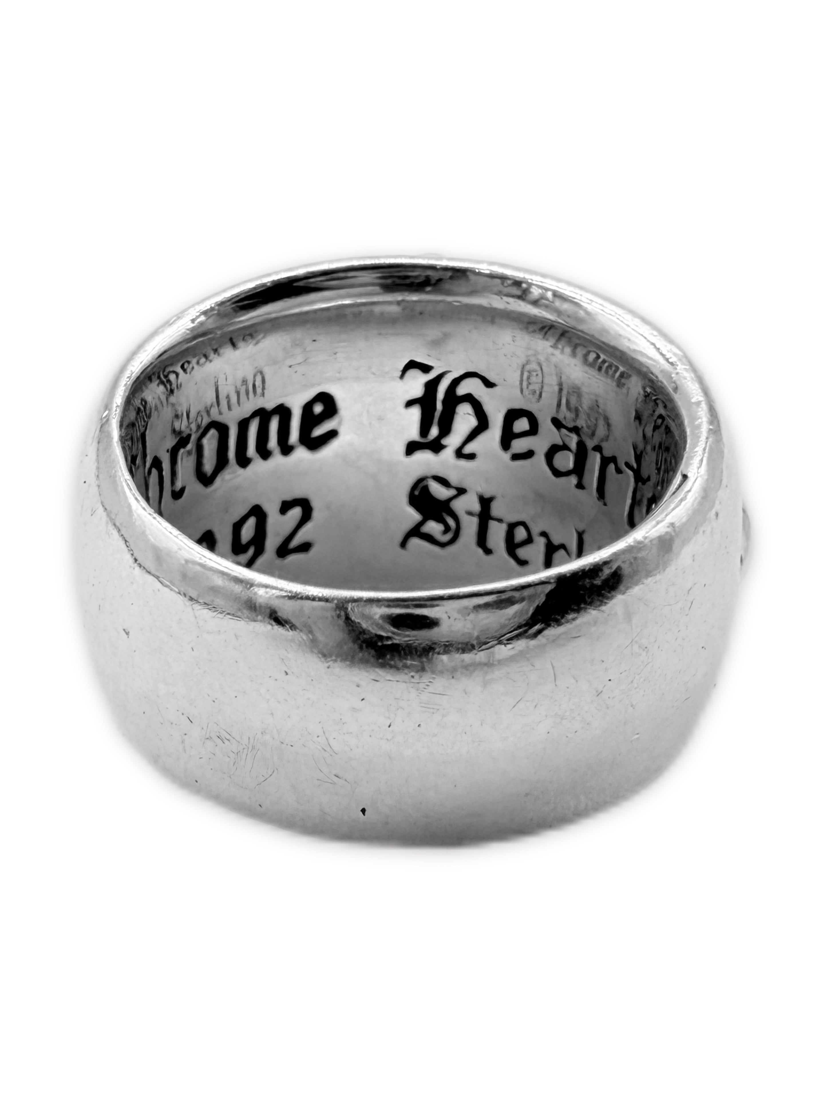 Chrome Hearts Factory Set Ruby Pavè Floral .925 Silver Ring