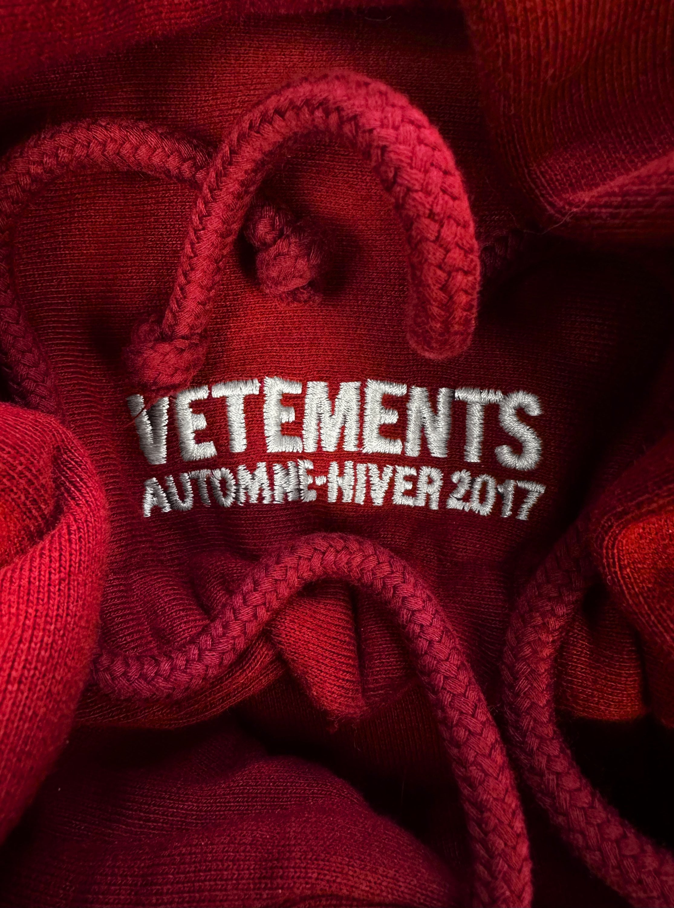 AW17 Vetements ‘Bridges I Burn’ Cropped Slogan Hoodie