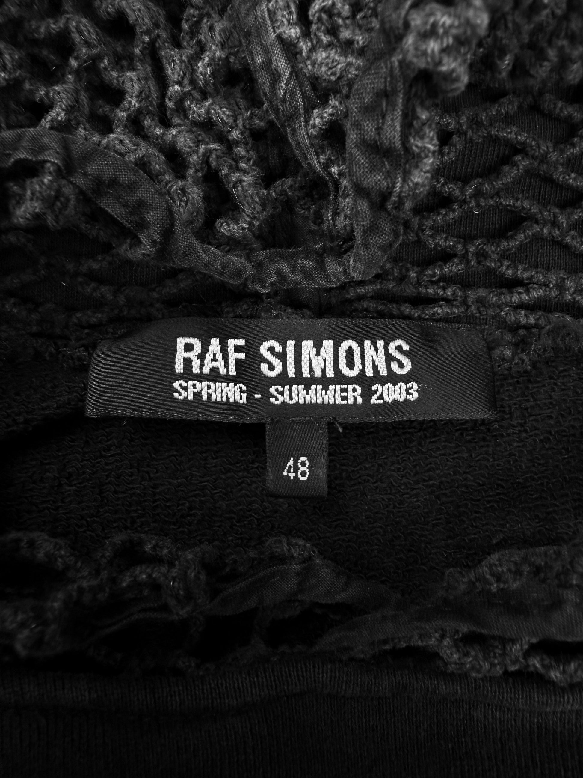 SS03 Raf Simons ‘Consumed’ Black Net Mesh Hoodie