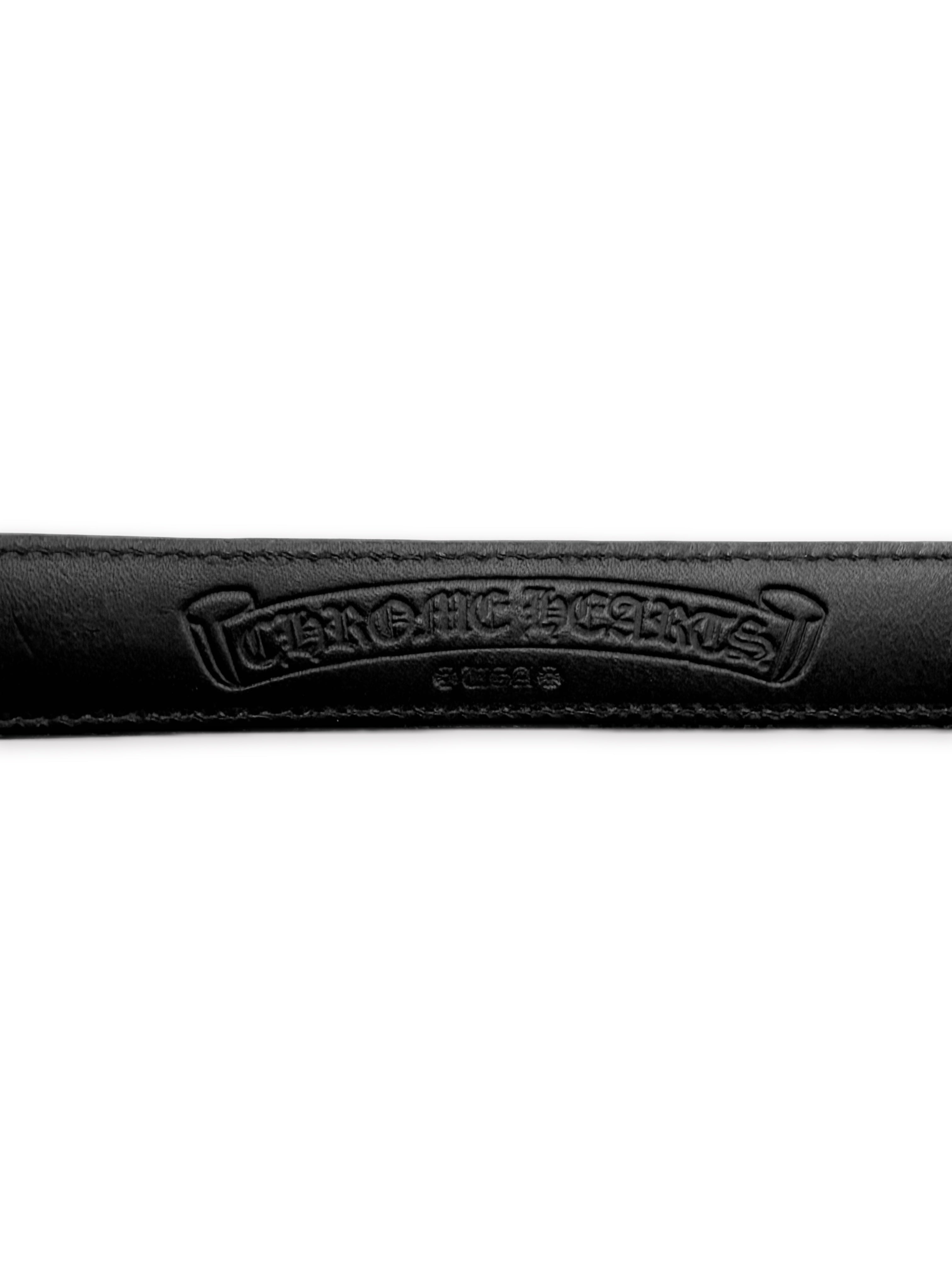 Chrome Hearts 1 inch Black Leather Belt Strap