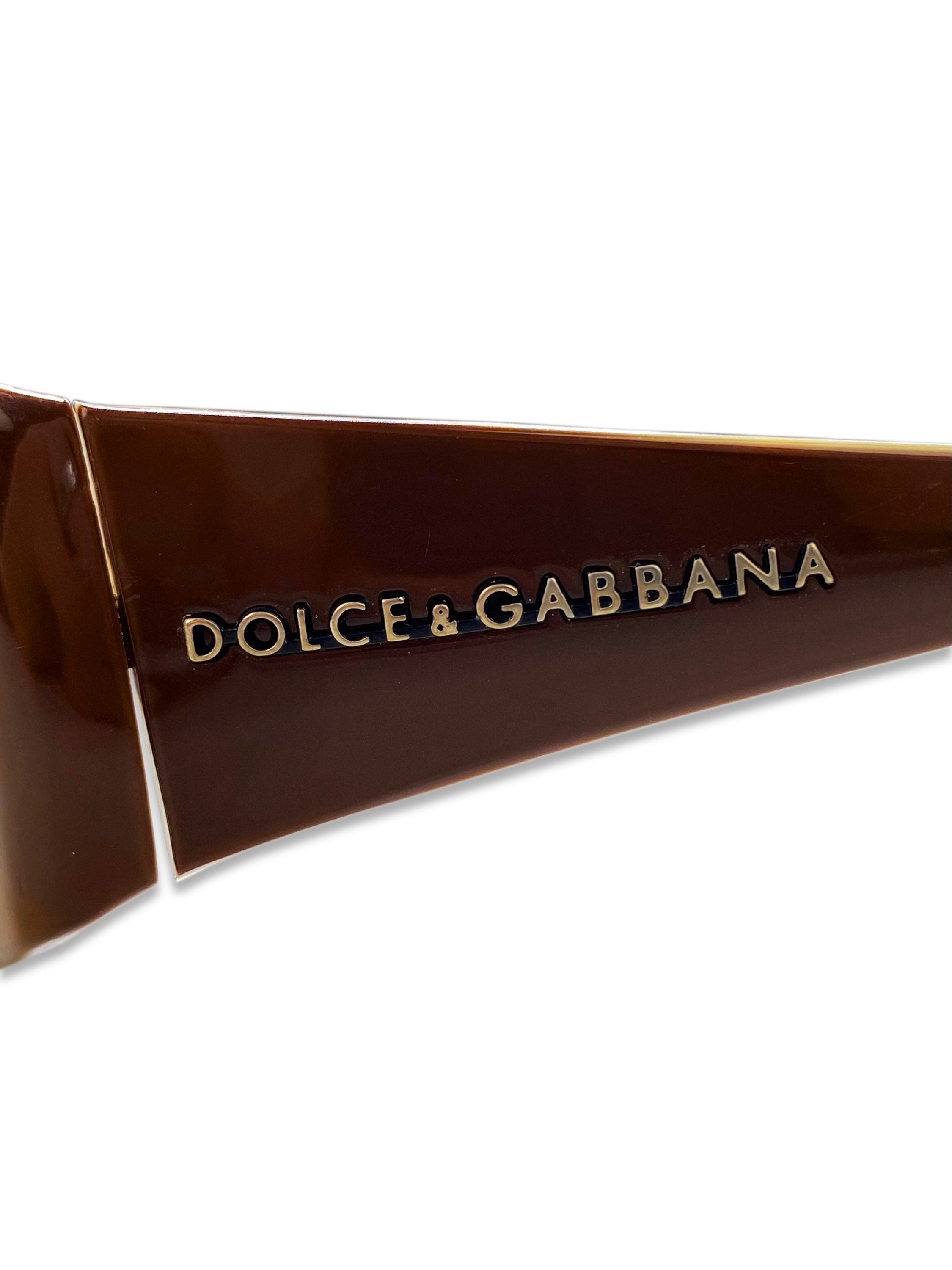 Dolce & Gabbana Warm Tint Metallic Ombré Round Frame Glasses