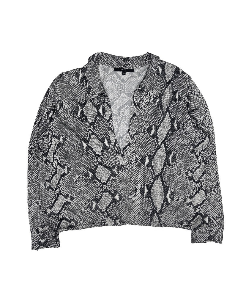 SS00 Gucci Tom Ford Python Print Rayon Collared Shirt