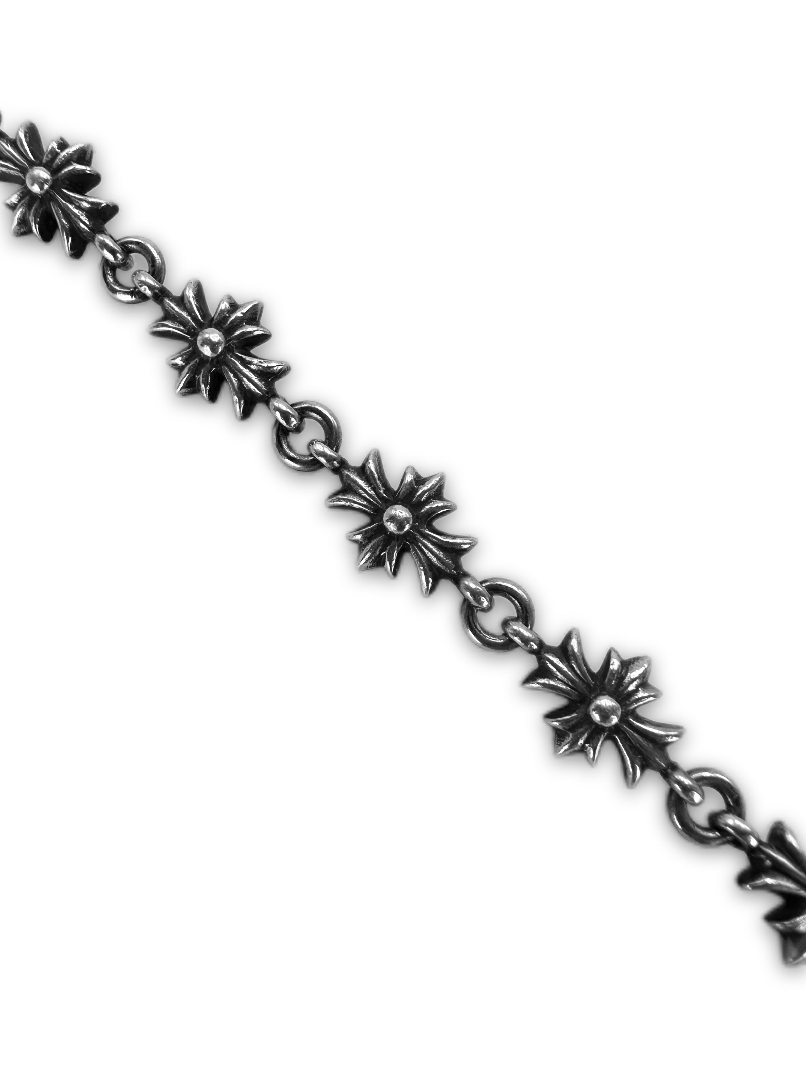 Chrome Hearts ‘Tiny E’ Cross .925 Silver 7.5 in Bracelet