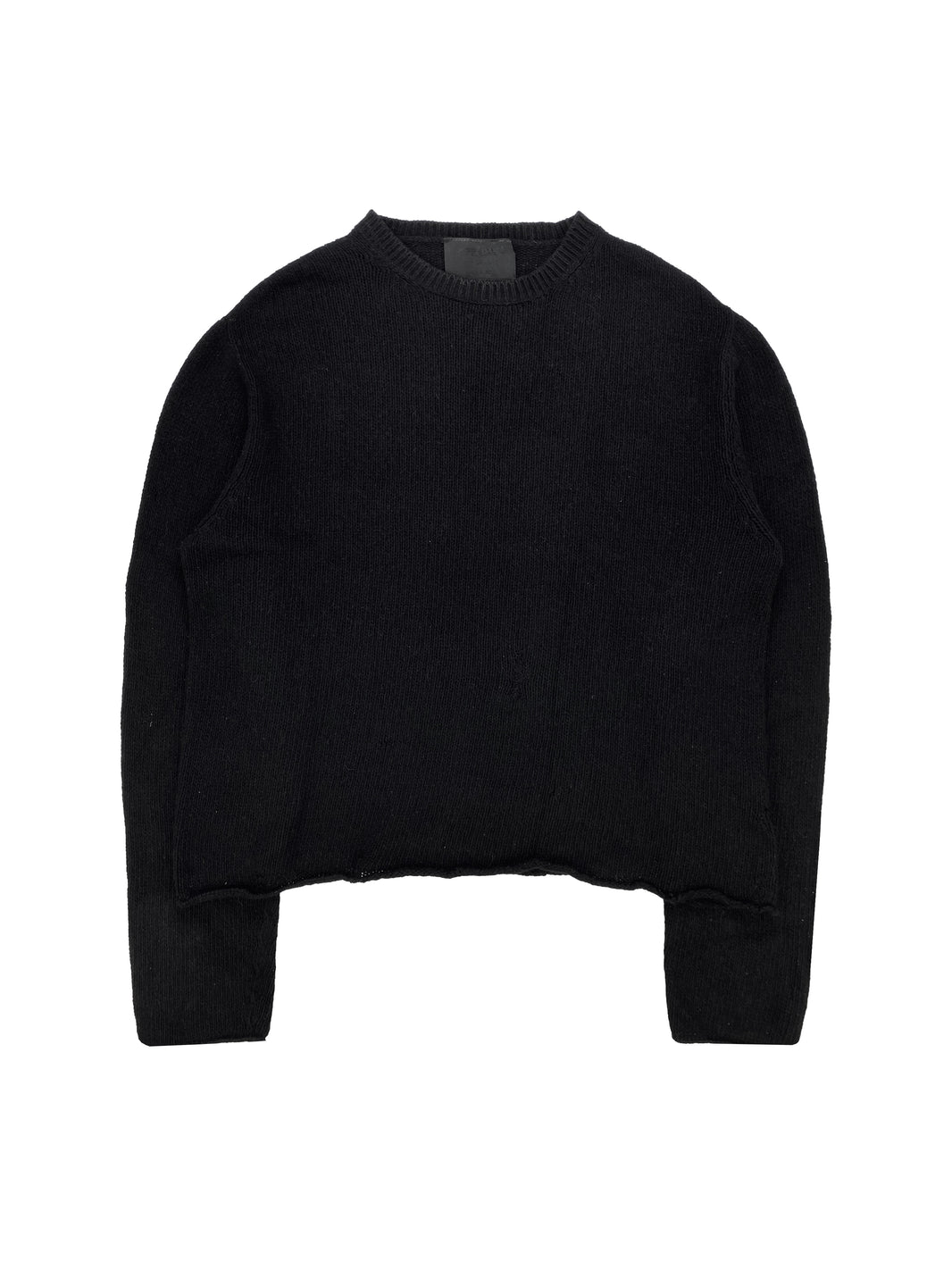 Prada Cashmere Black Knit Cropped Sweater