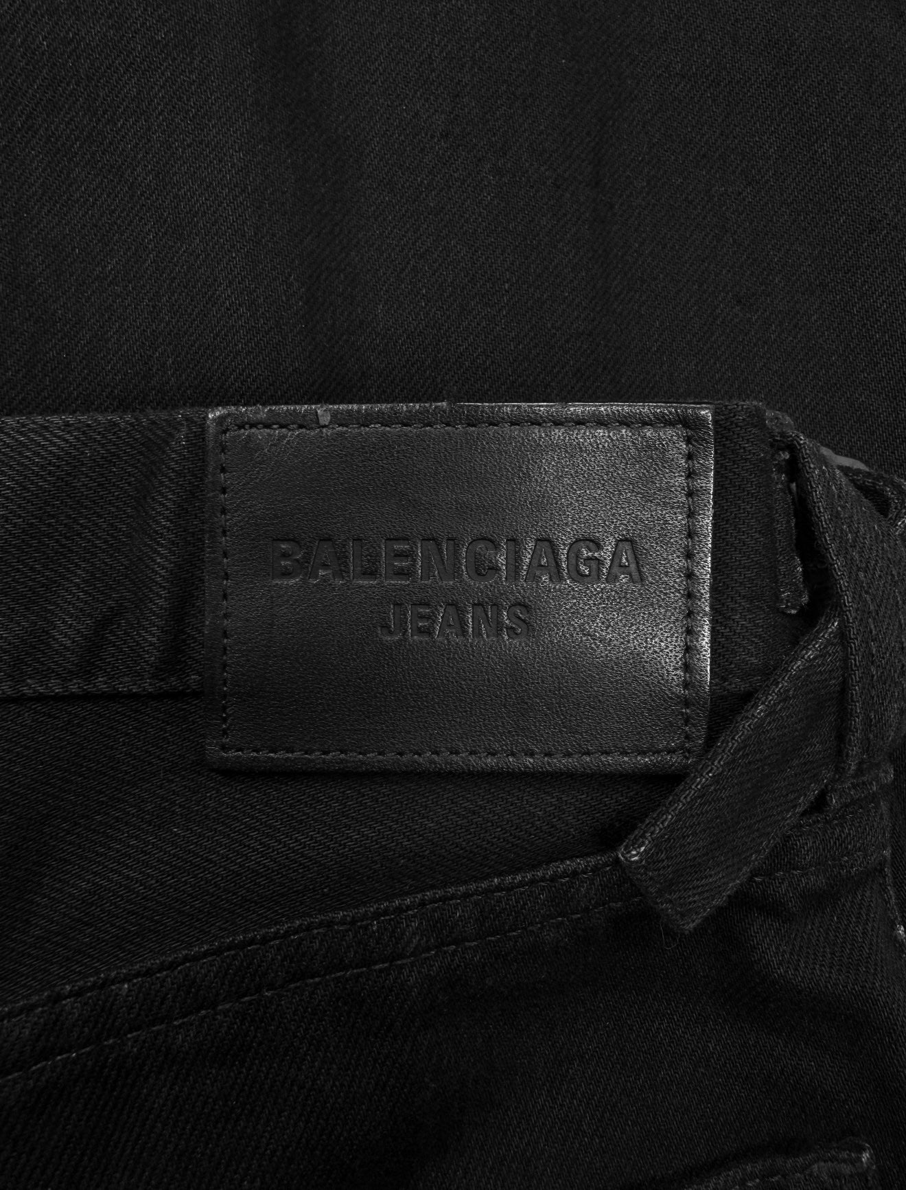 AW21 Balenciaga ‘Skater’ Distressed Black Wash Baggy Denim