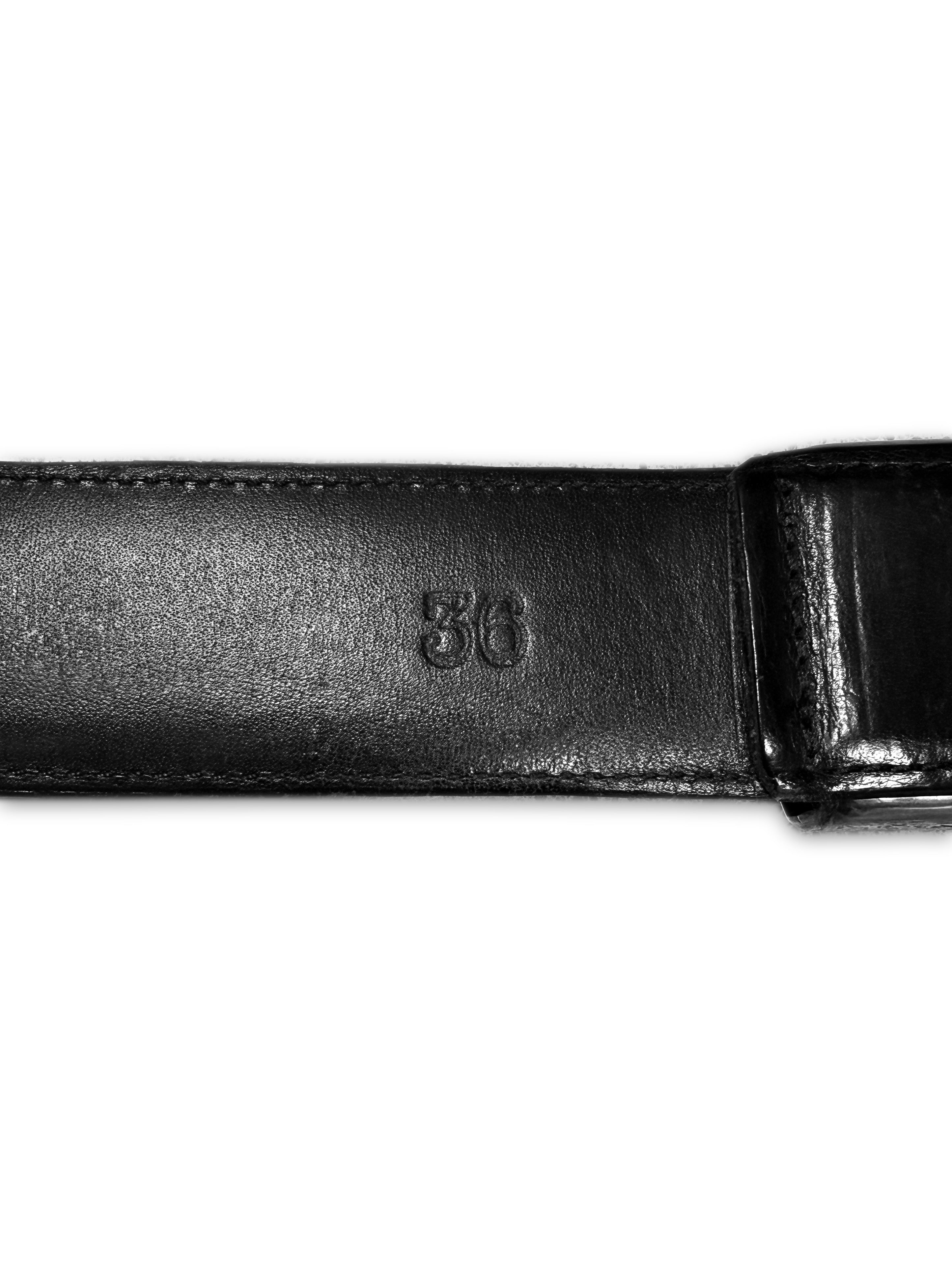 Chrome Hearts 3-Piece Black Leather Western .925 Silver Belt