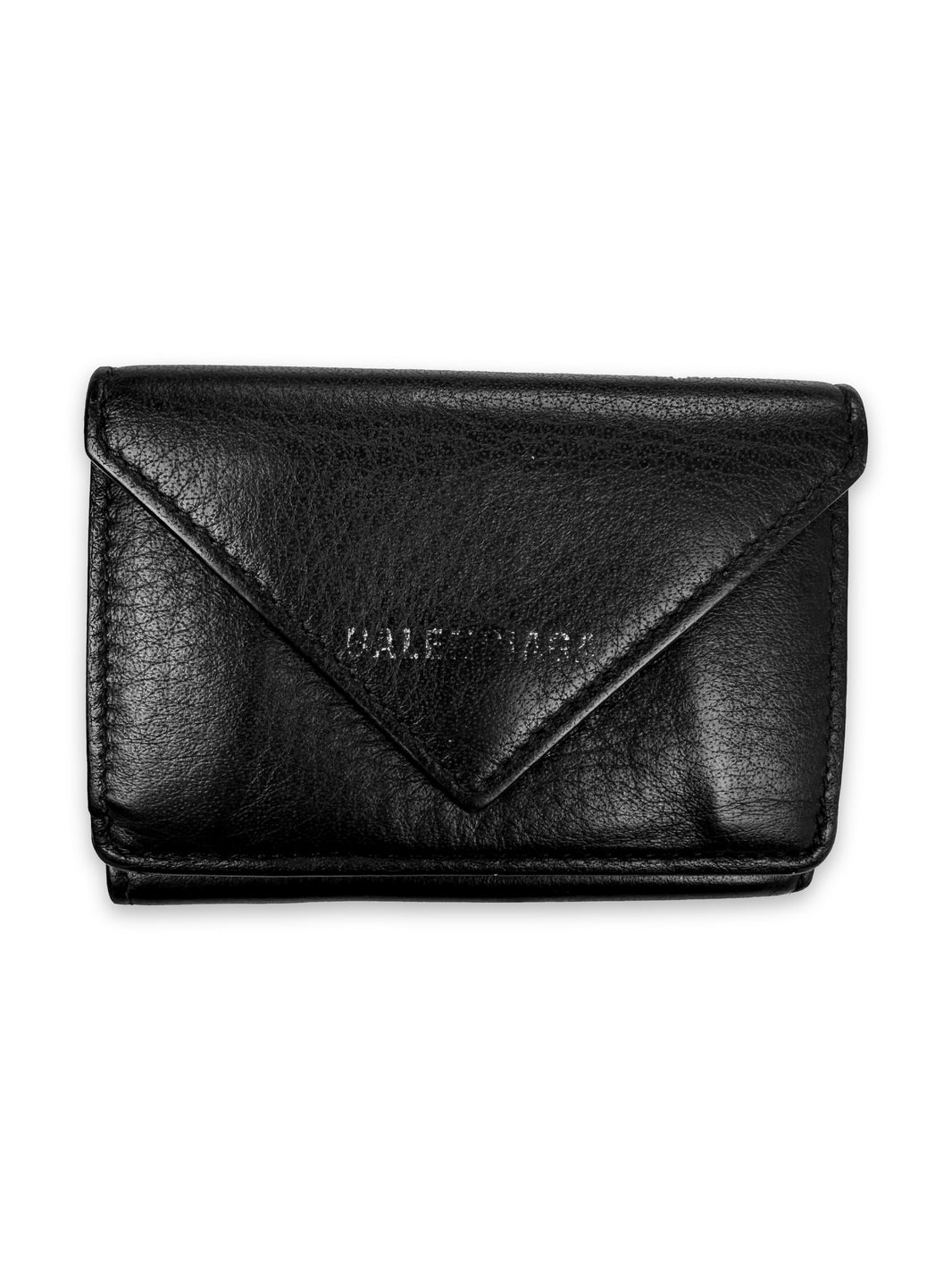 Balenciaga Black Tri-fold Leather Wallet