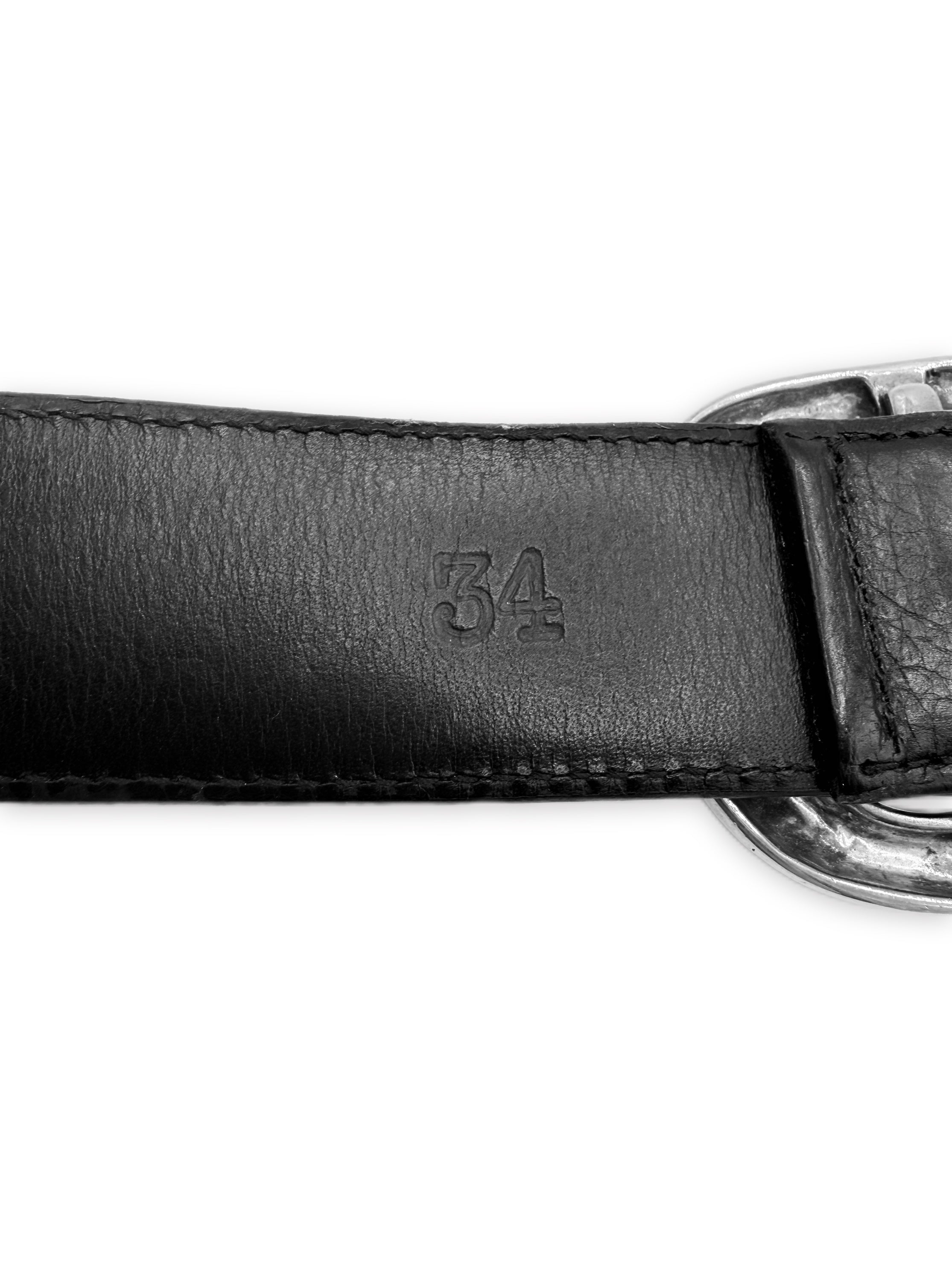 Chrome Hearts 1.5 inch Gunslinger .925 Silver Black Leather Belt