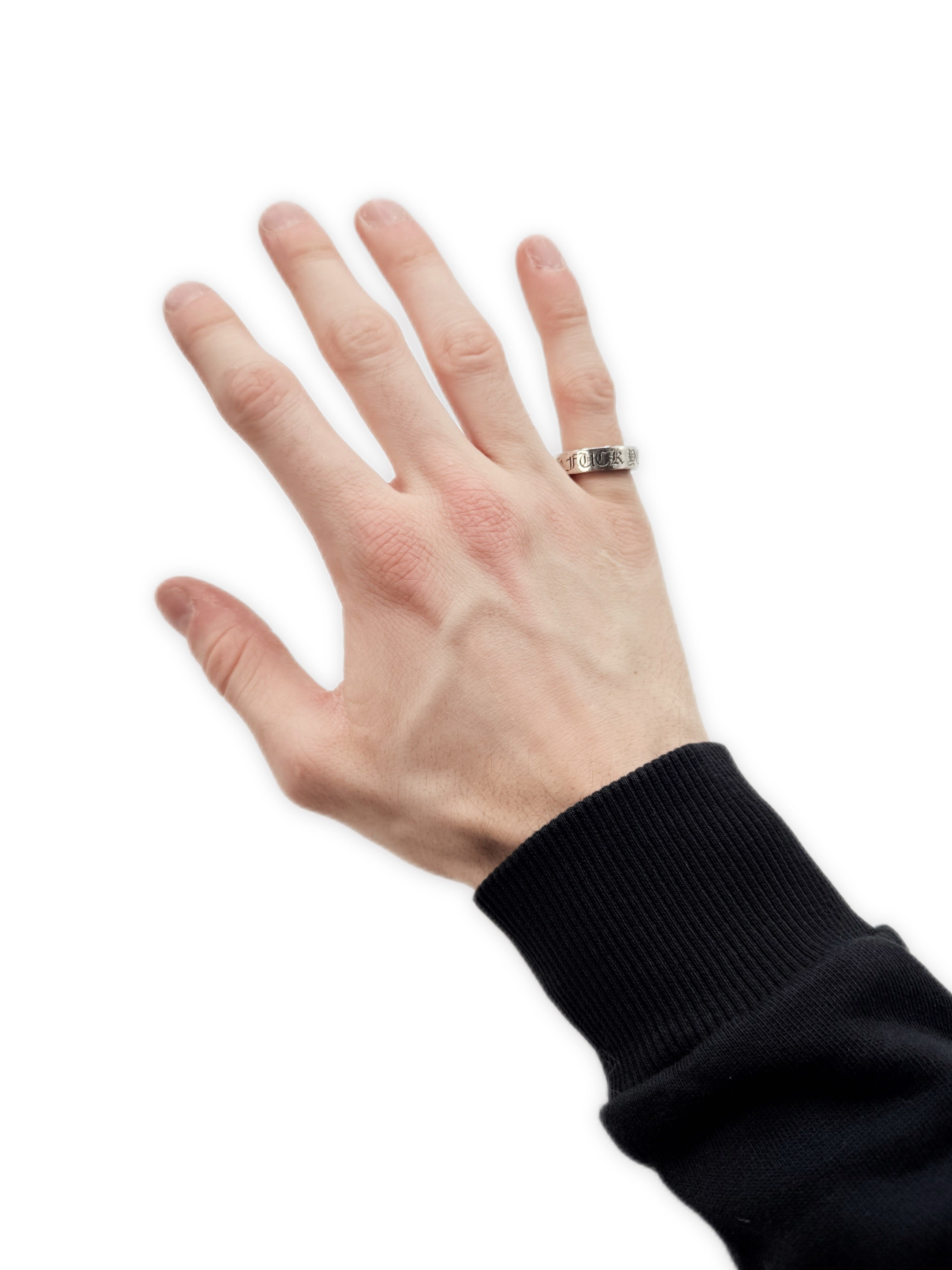 Chrome Hearts ‘Fuck You’ .925 Silver Etched Ring