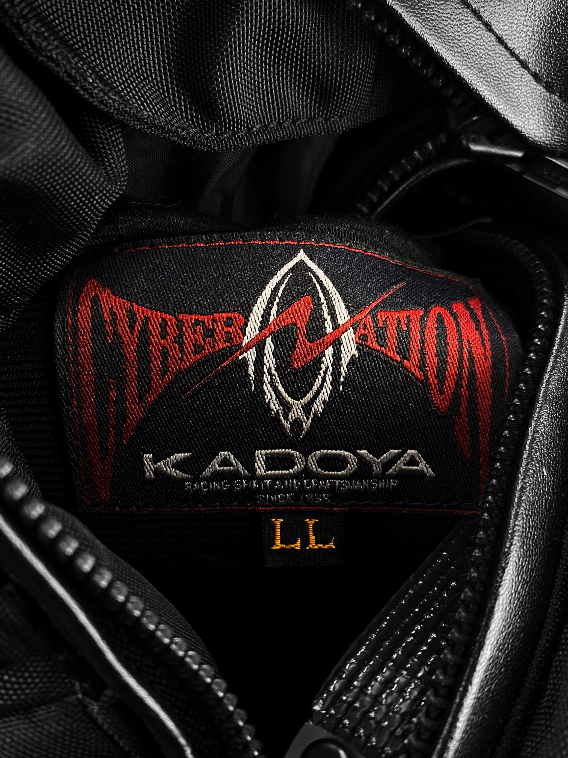 90s Kadoya ‘Cybernation’ Geometric PVC Leather Biker Jacket