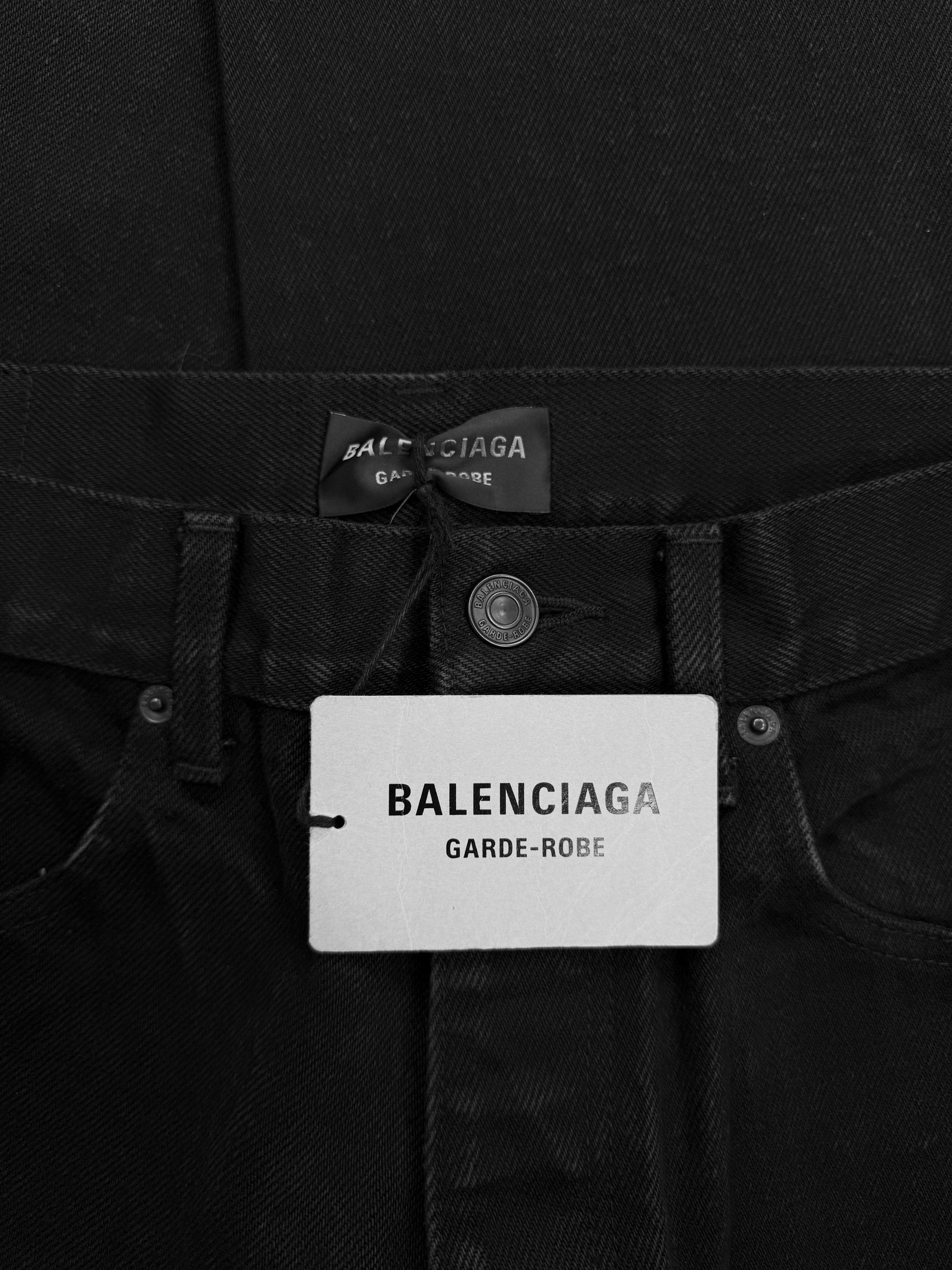 AW22 Balenciaga Japanese Organic Black Baggy Denim