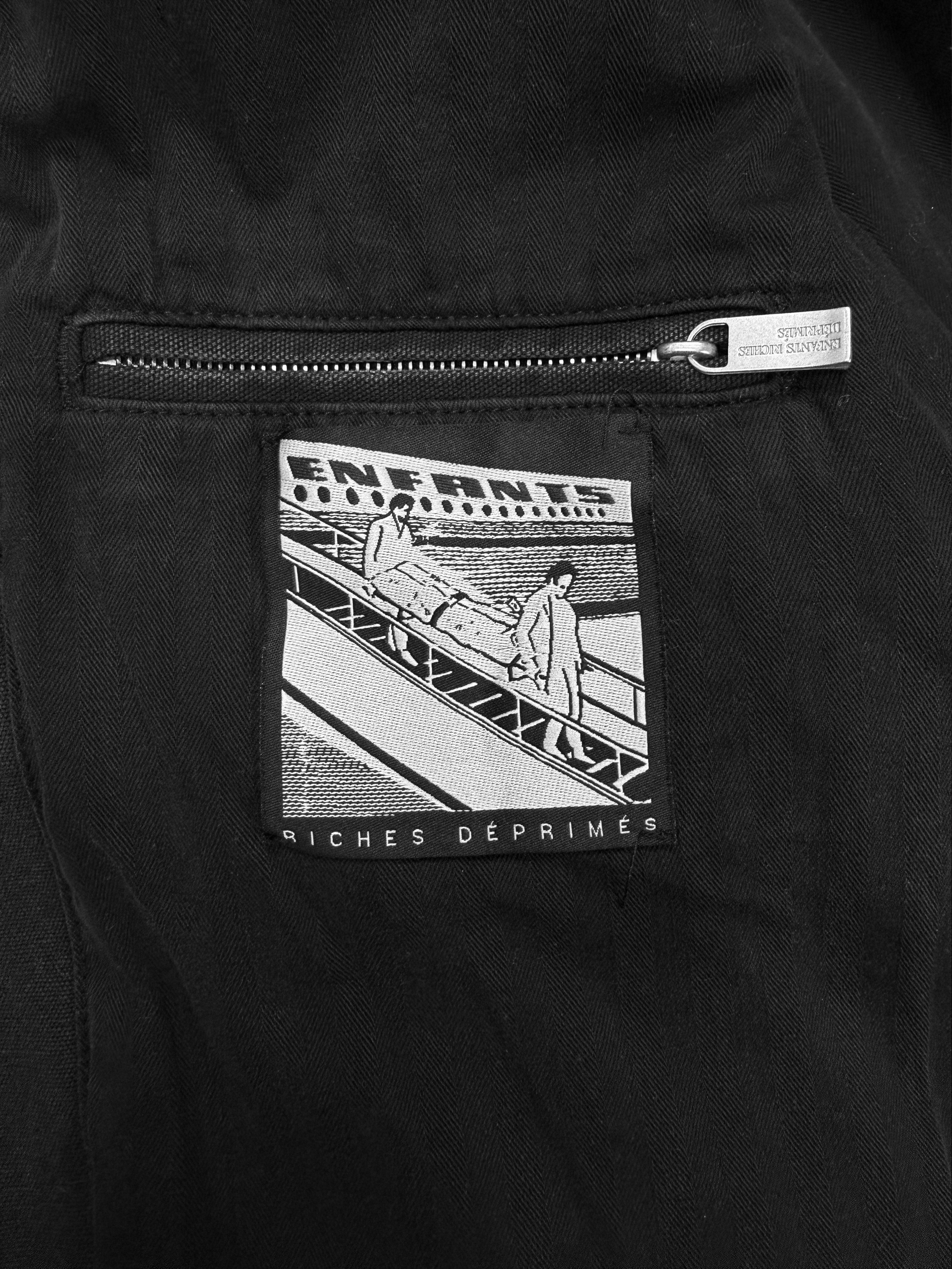 AW24 Enfants Riches Deprimes Chest Logo Charcoal Work Trucker Jacket