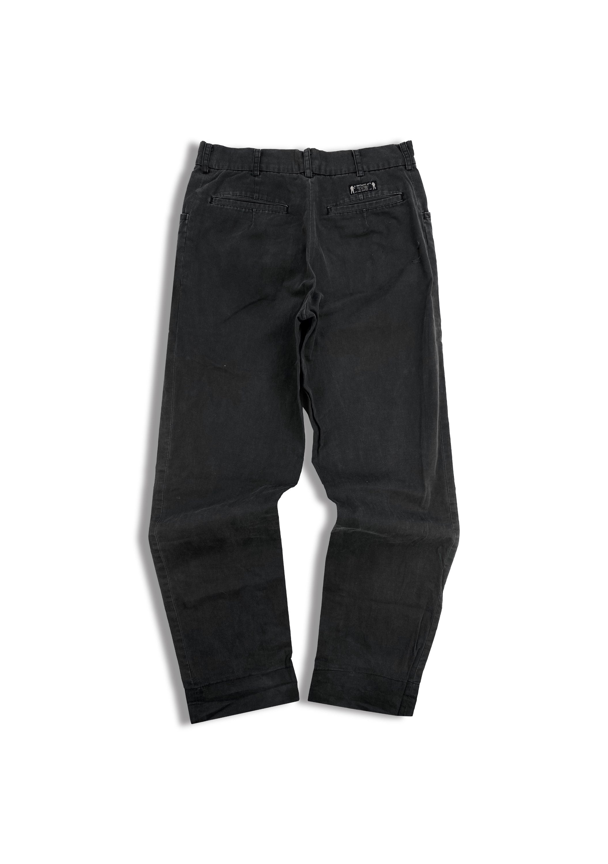 90s Bape Dark Wash Patched Chino Trouser Pants