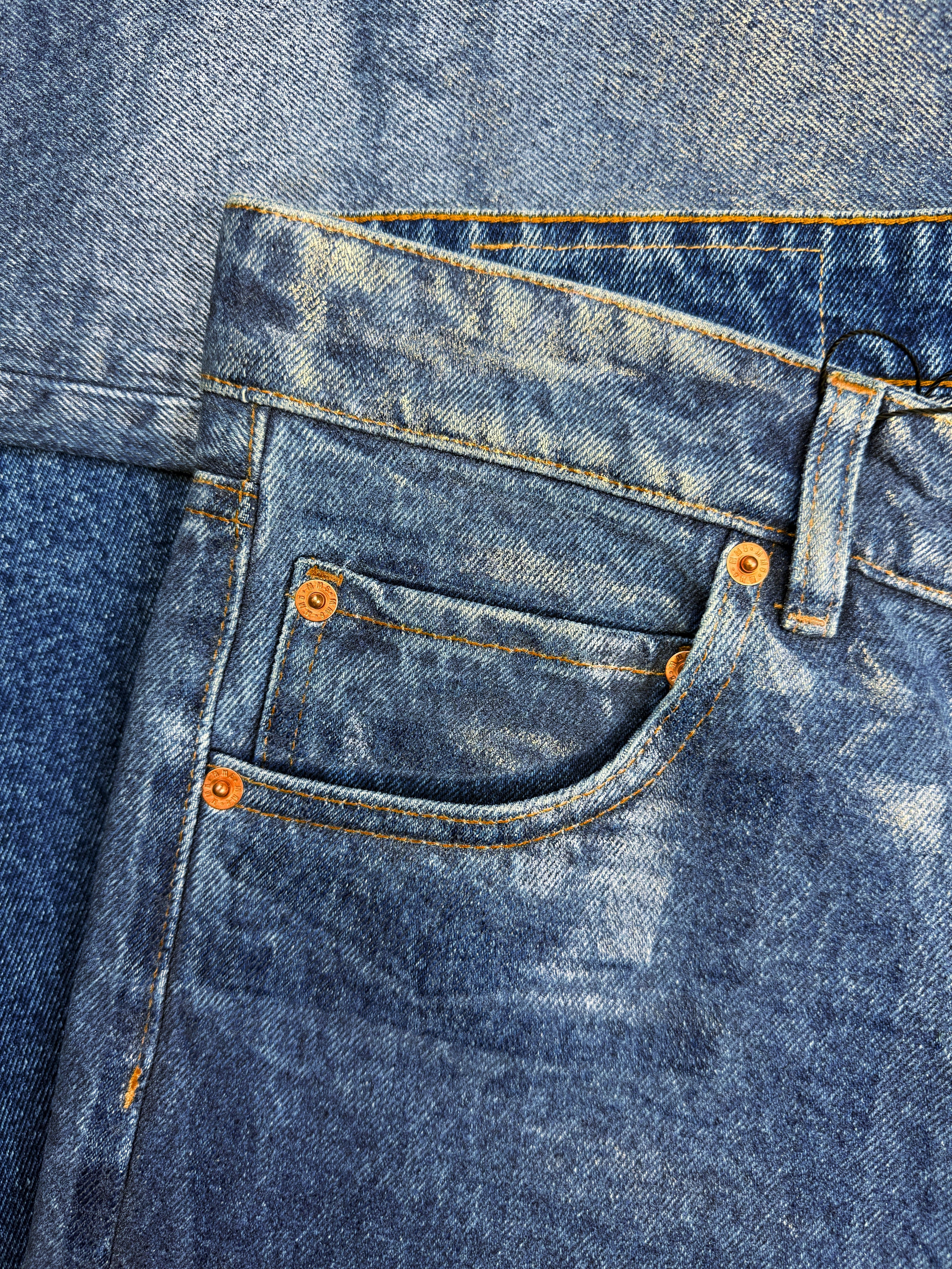 AW23 Maison Margiela MM6 Blue Waxed Heavy Weight Denim