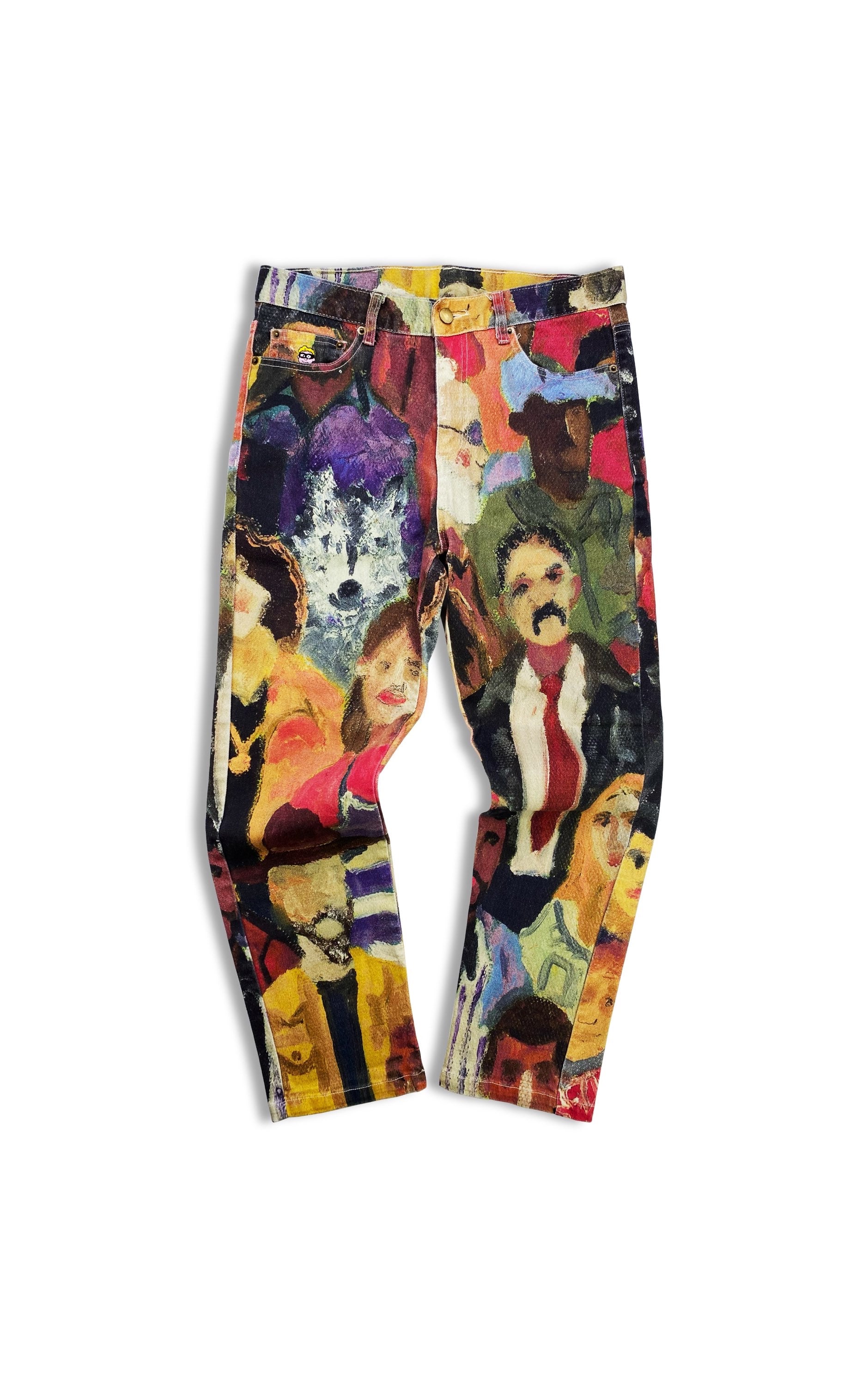 SS23 KidSuper Studios ‘Faces’ Oil Painting Full Print Denim Jeans