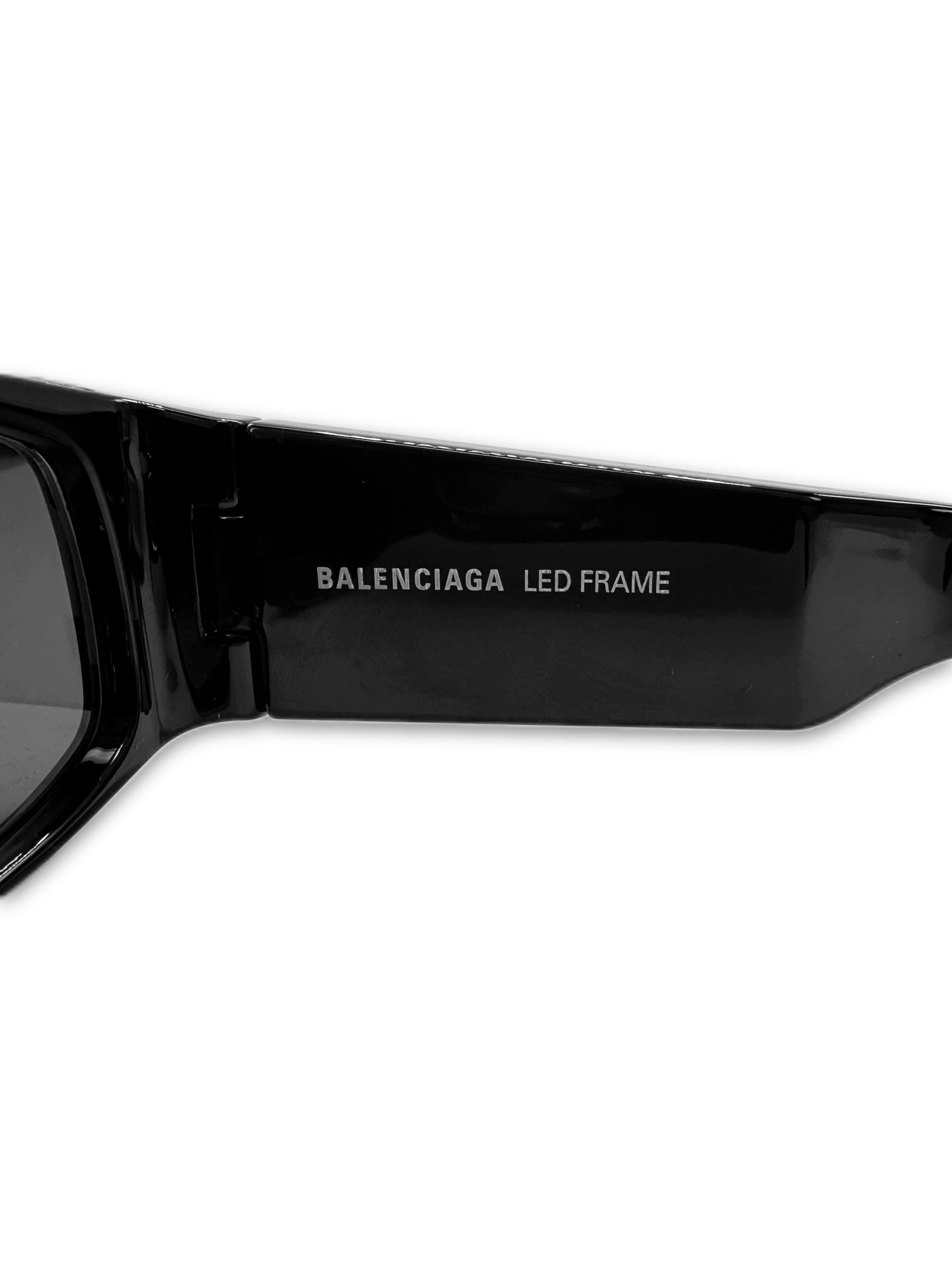 SS20 Balenciaga ‘LED’ Black Square Frame Sunglasses