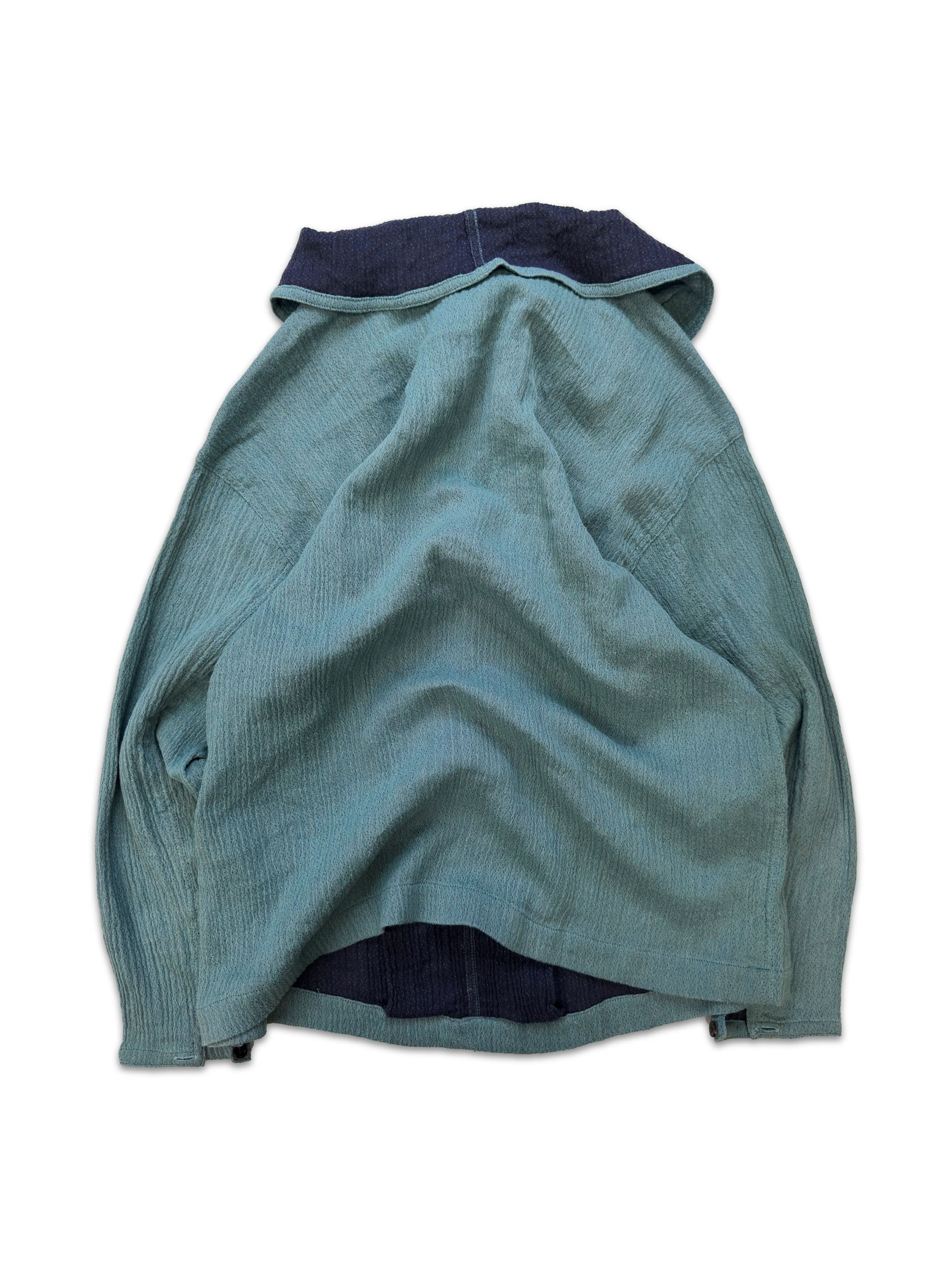 90s Issey Miyake Sport Baby Blue ‘Pleated’ High Turtleneck Sweater