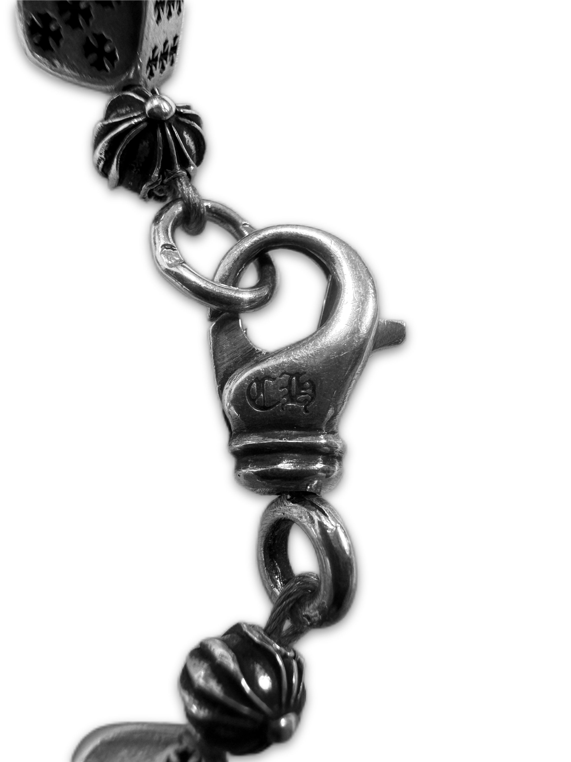 Chrome Hearts ‘Dice & Cross’ Link .925 Silver Bracelet