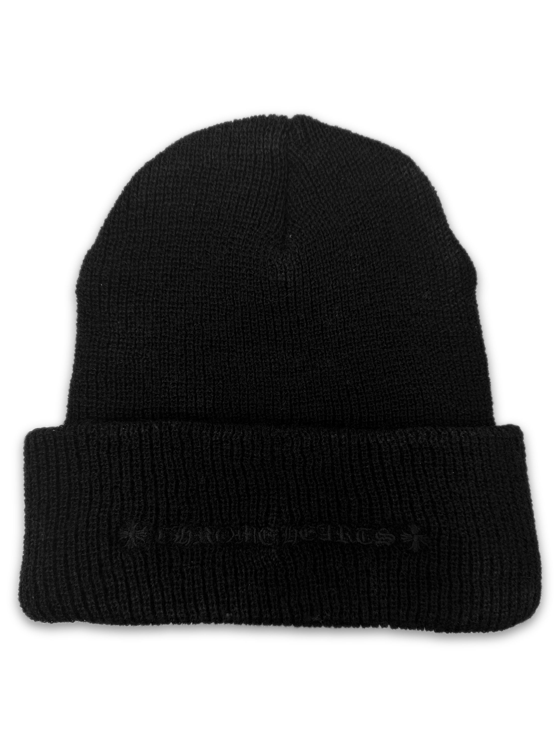 Chrome Hearts Cross Wool Black Plus Embroidered Beanie Hat
