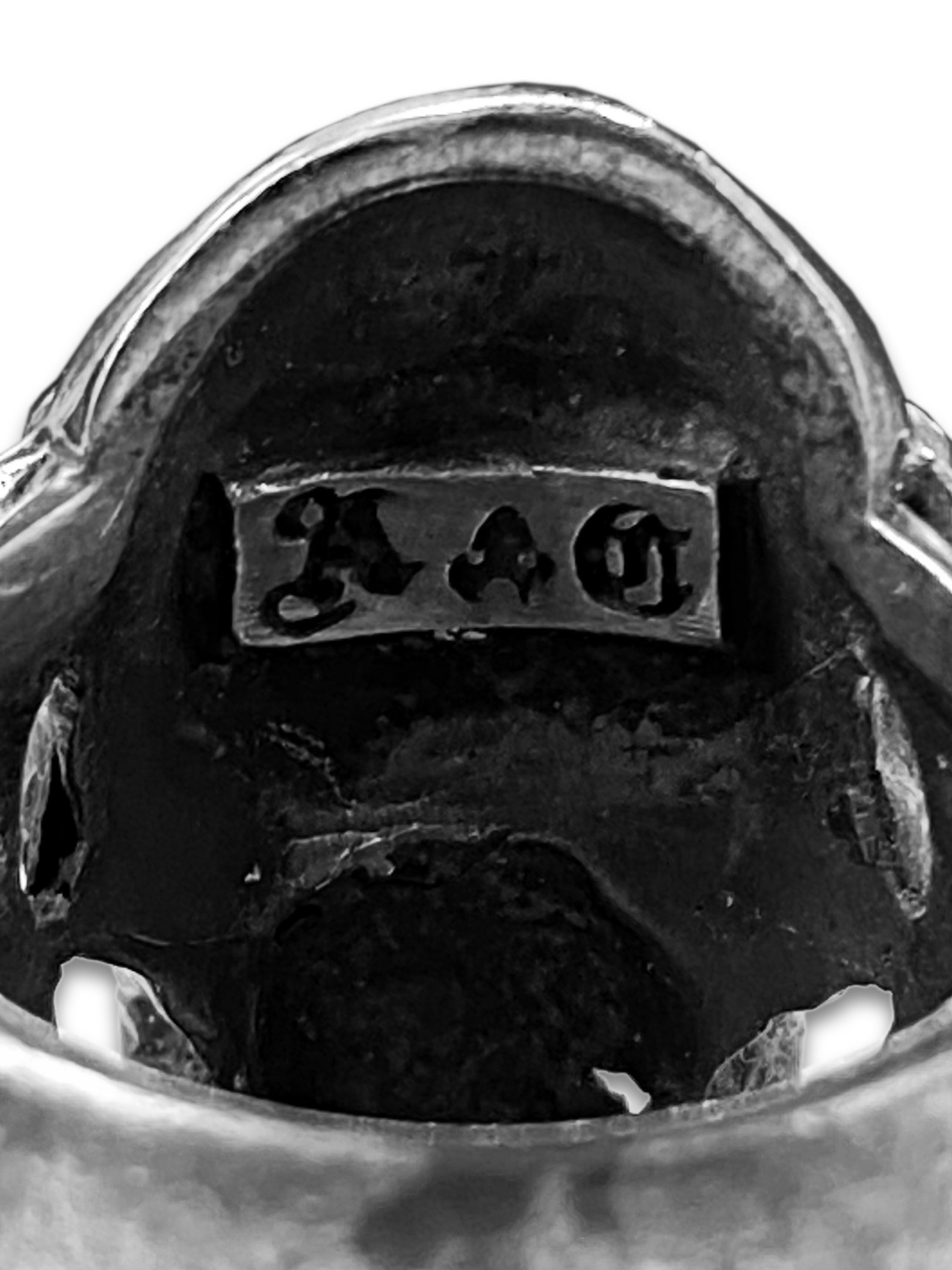 90s A&G .925 Silver Etched ‘Skull’ Ring
