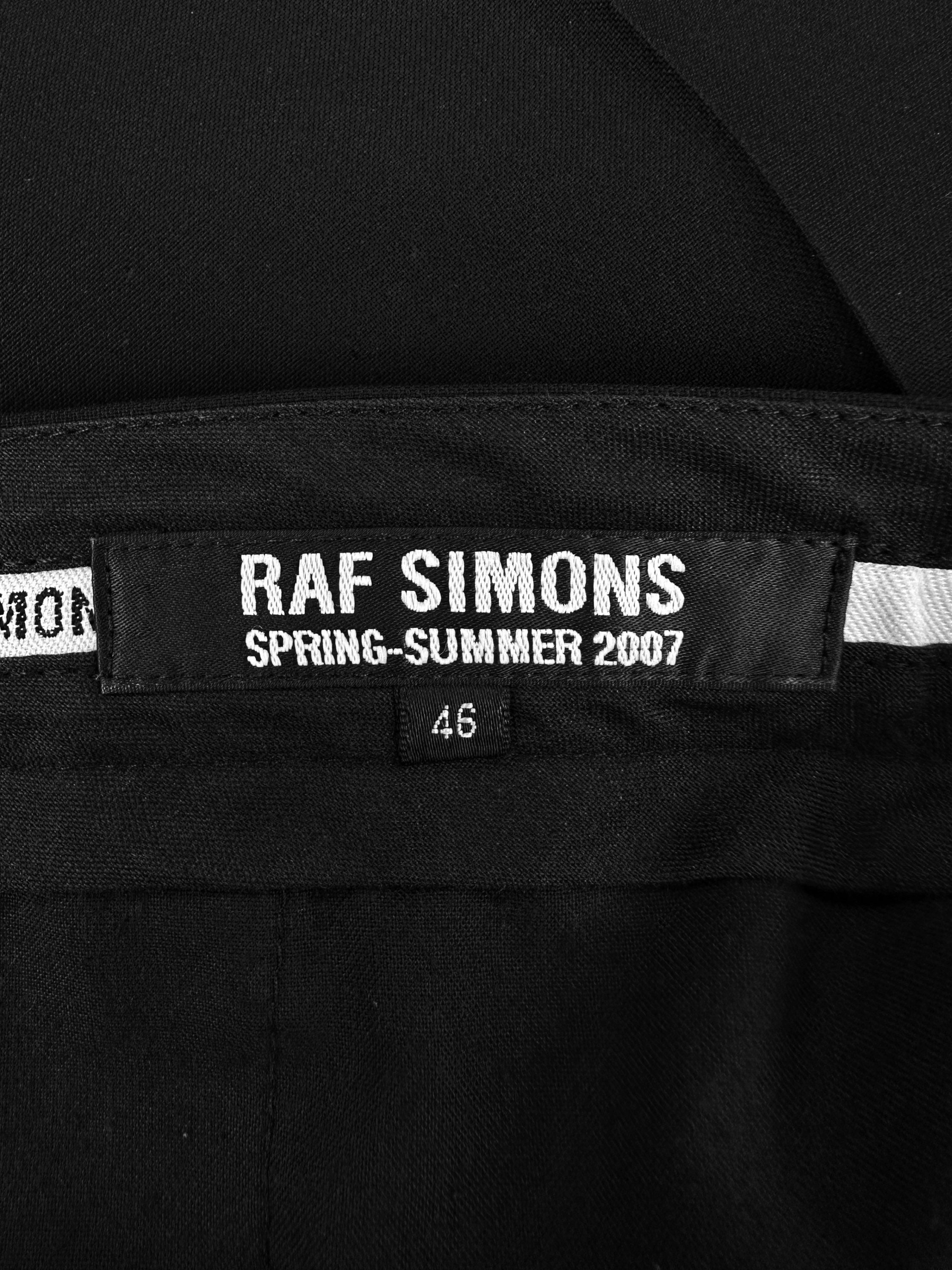 SS07 Raf Simons Black ‘Asymmetric’ Slim Cut Suit Pants