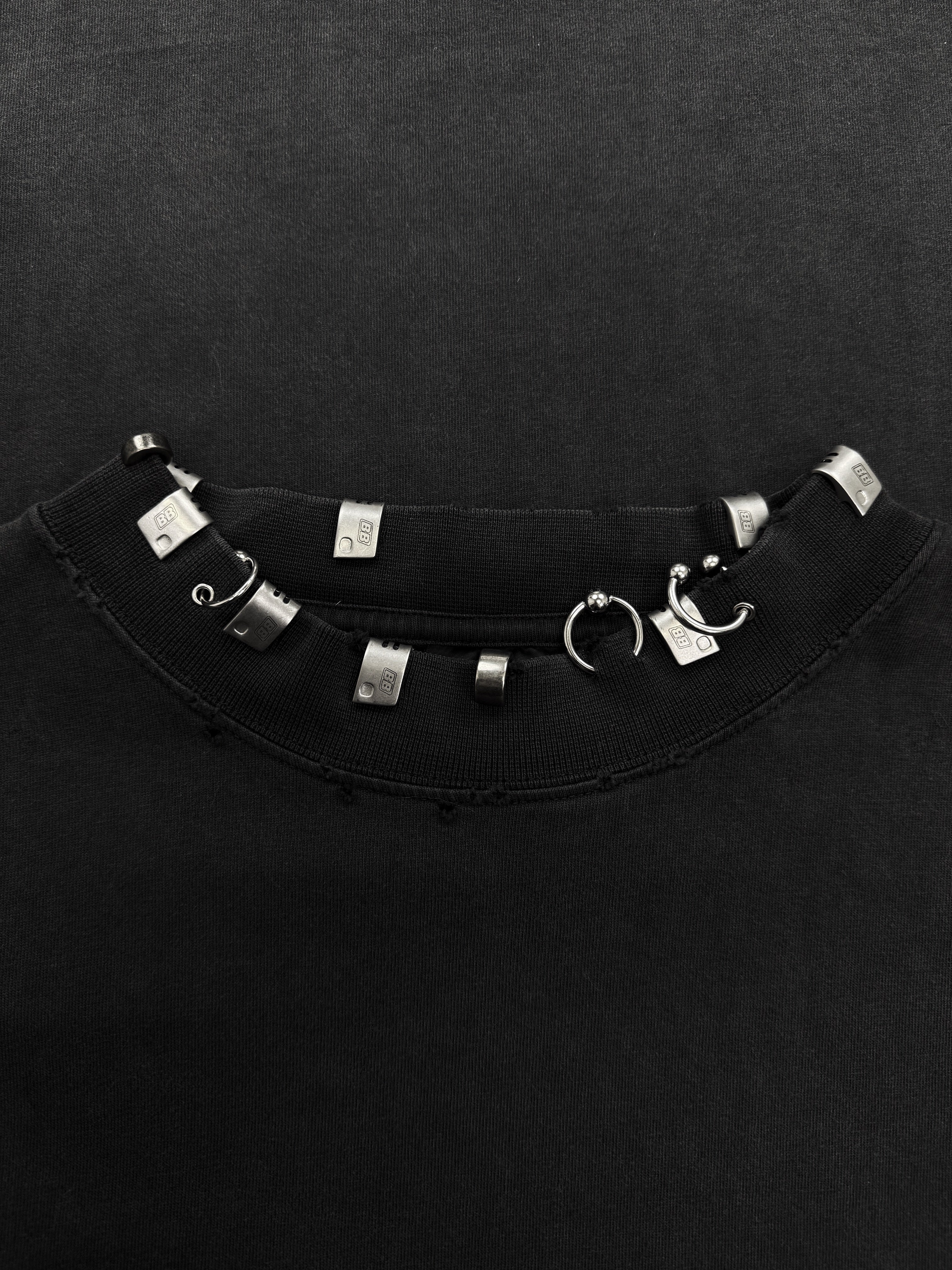 AW23 Balenciaga ‘Pierced’ Lighter Oversized Black T-Shirt