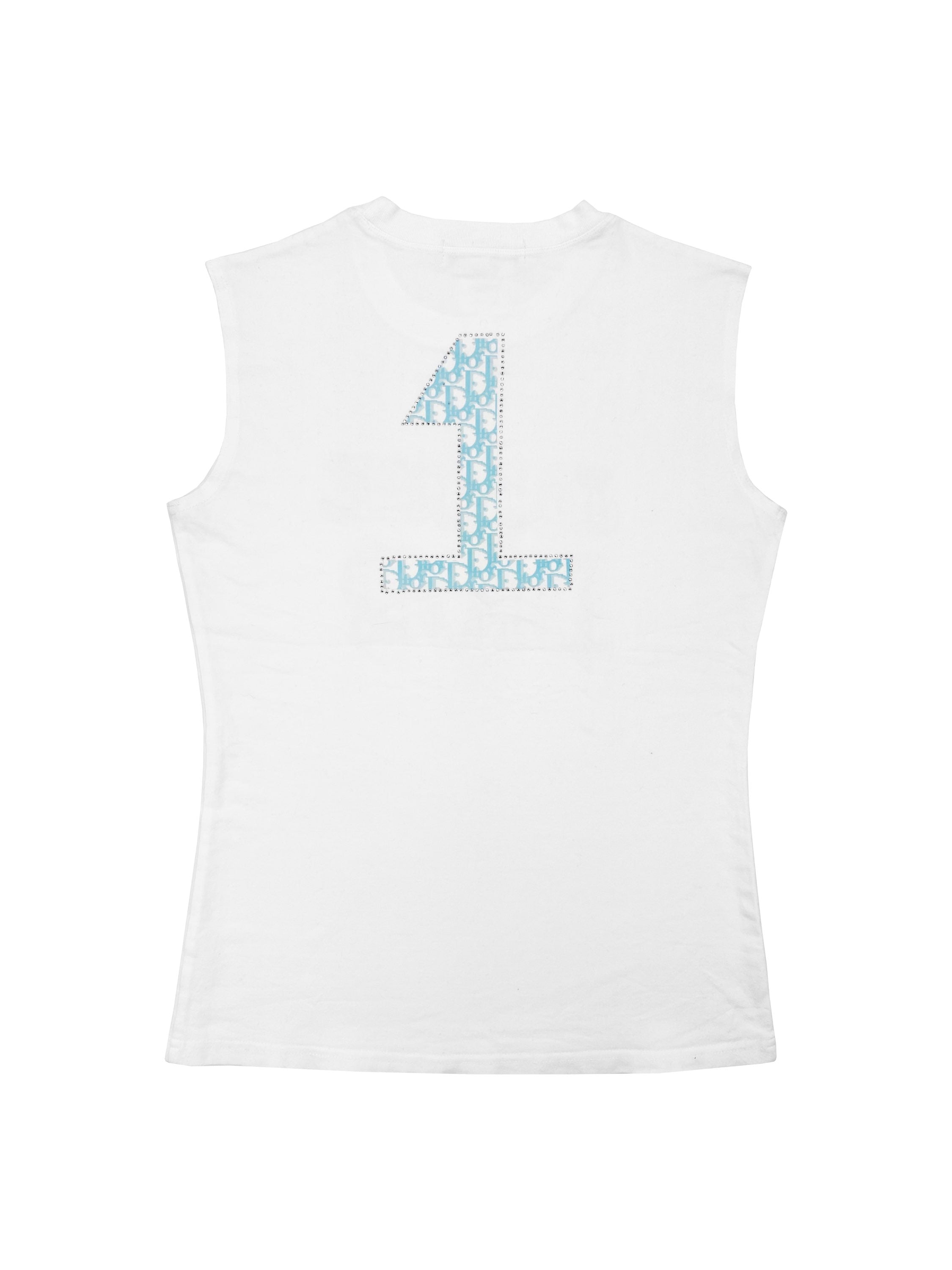 Dior “J’adore Dior” Bejeweled Trotter Monogram Tank-top