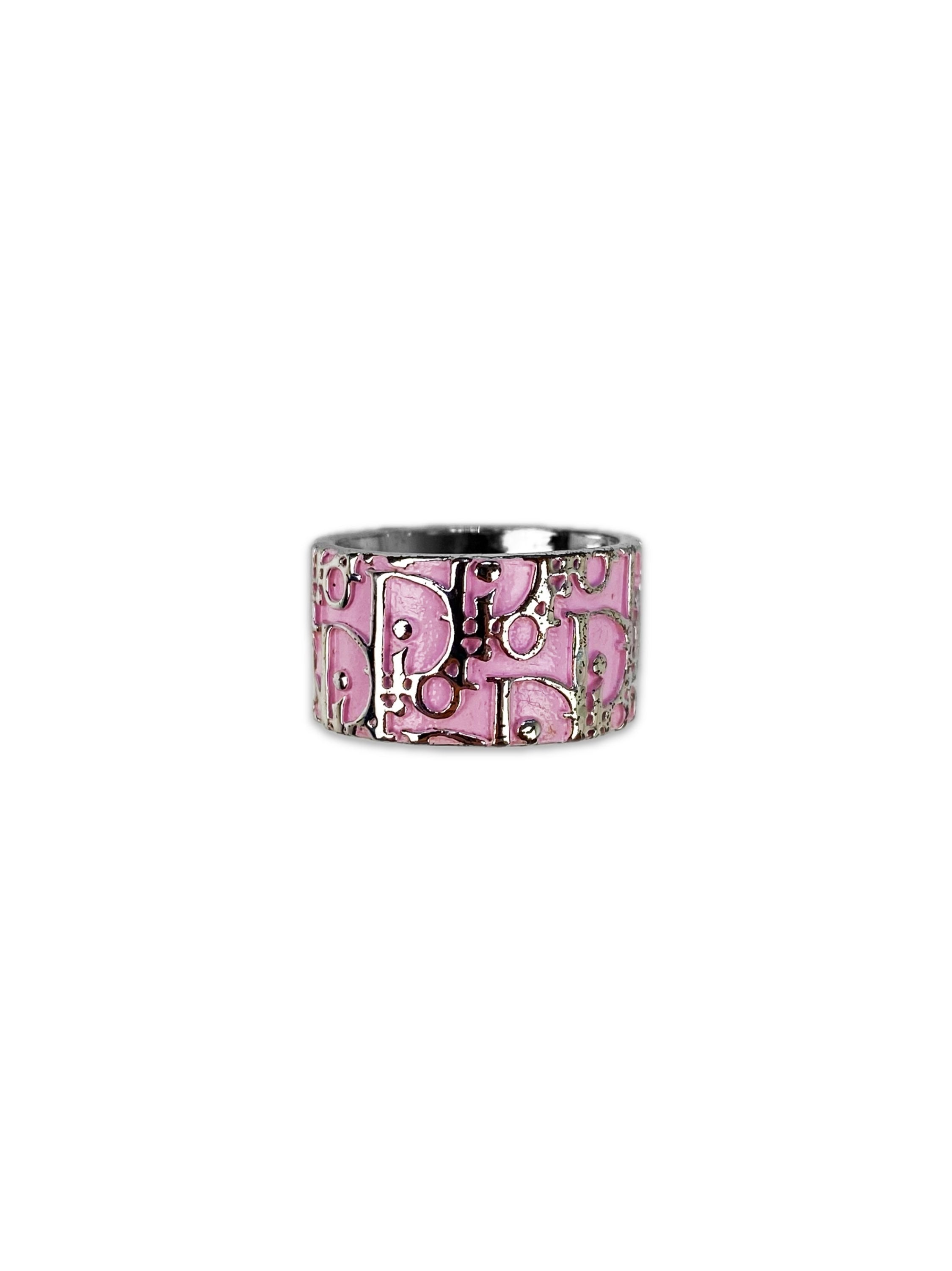 00s Dior ‘2’ Hot Pink Trotter Monogram Ring