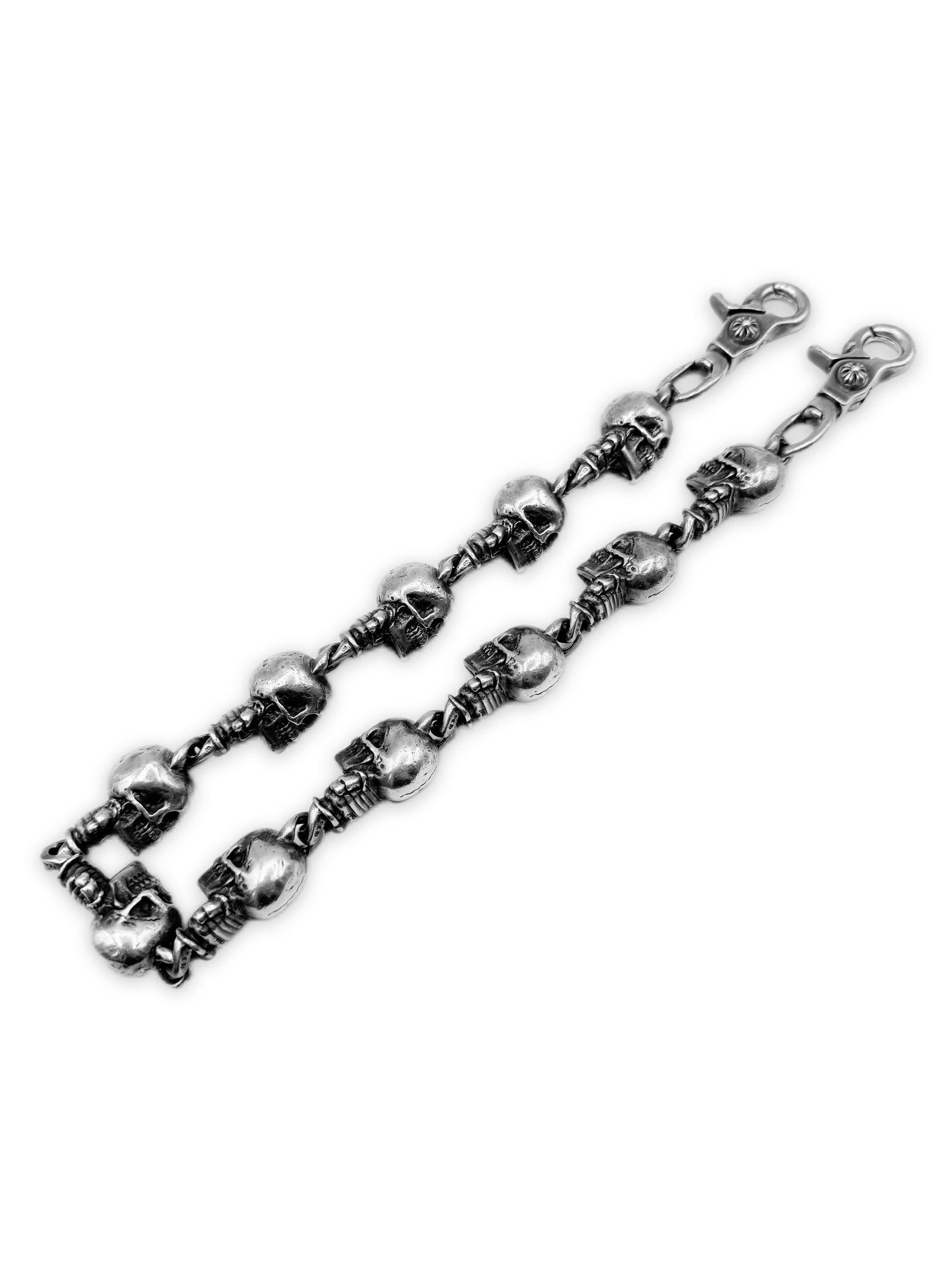 Chrome Hearts XL Delphino Foti 21.5 in Double Lobster .925 Silver Wallet Chain