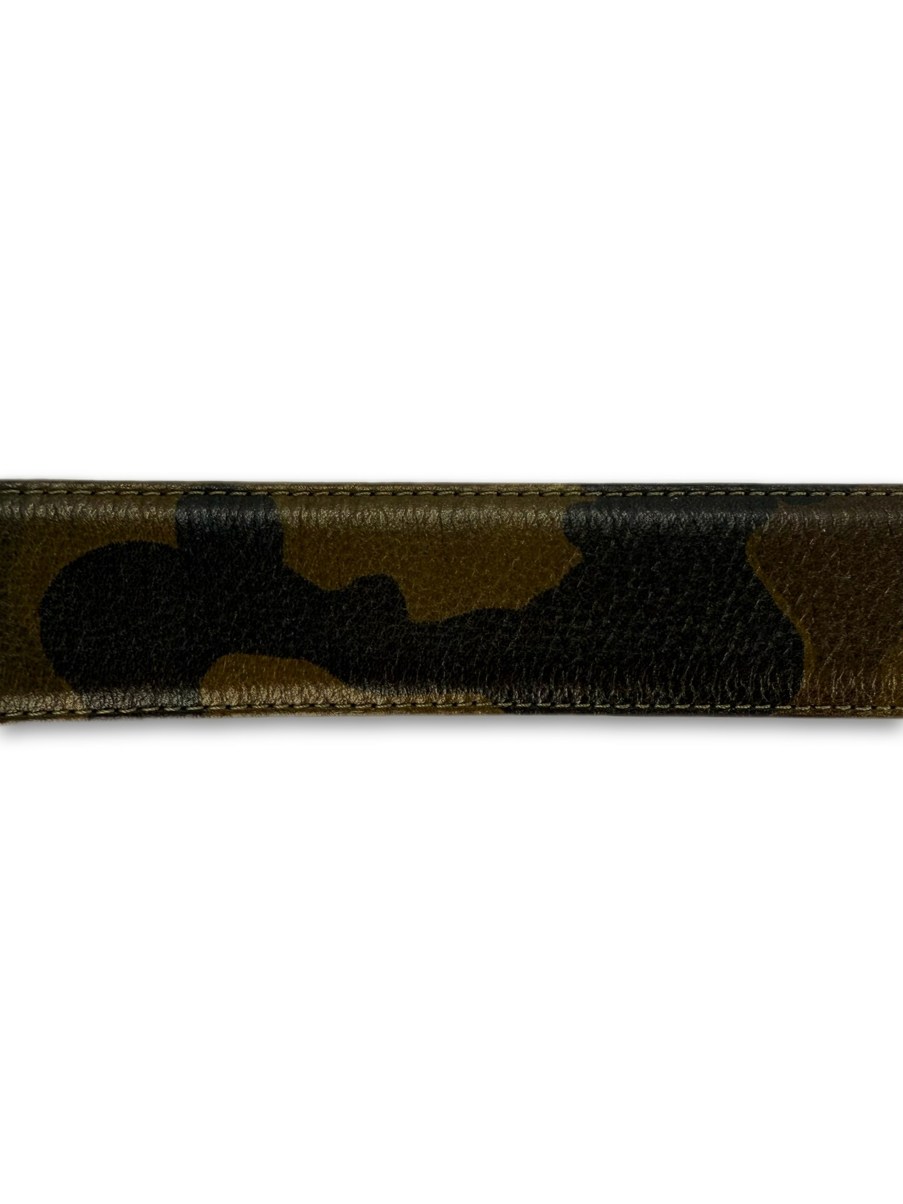 Chrome Hearts ‘Camouflage’ Green / Brown Leather Belt