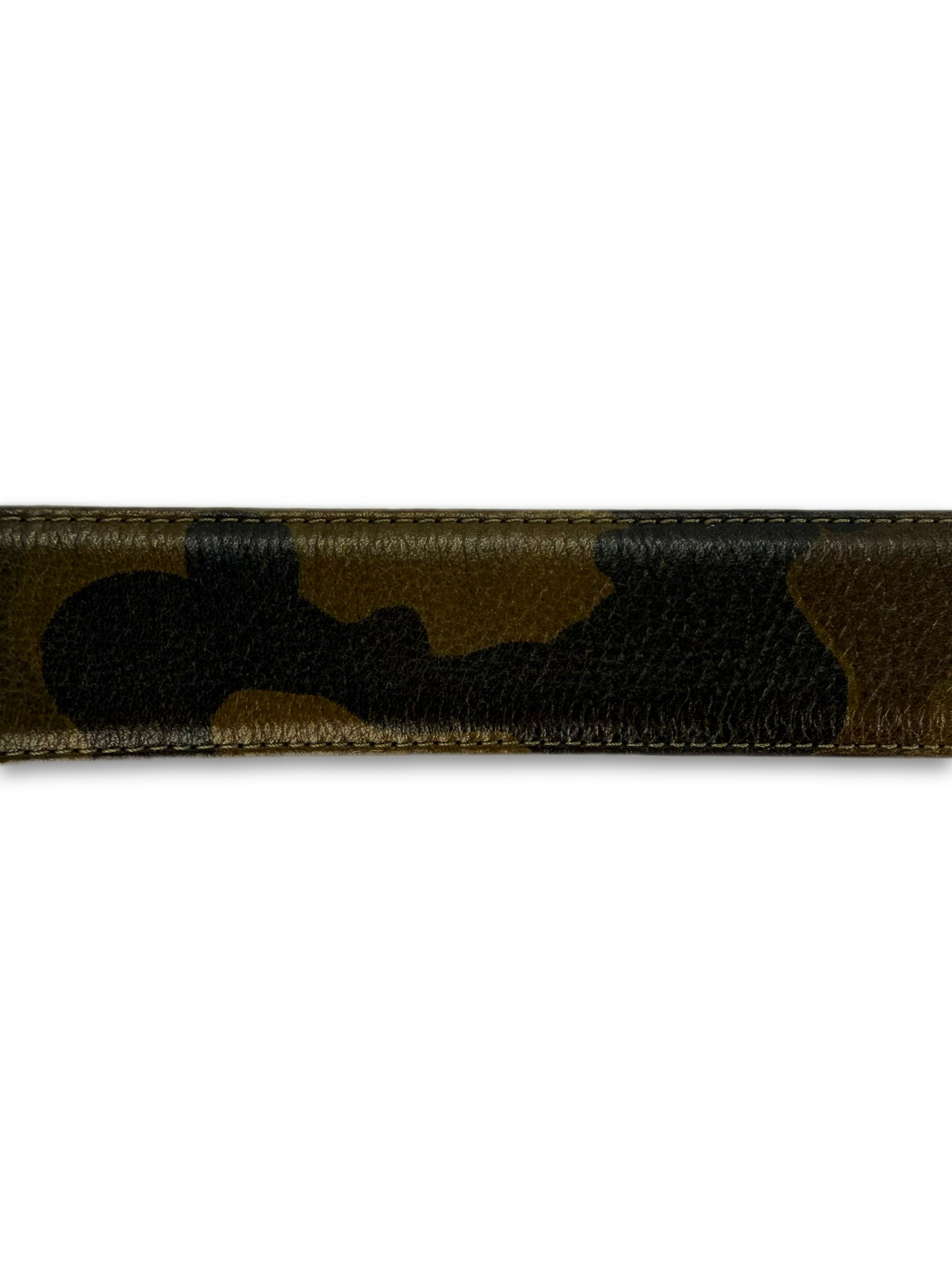 Chrome Hearts ‘Camouflage’ Green / Brown Leather Belt