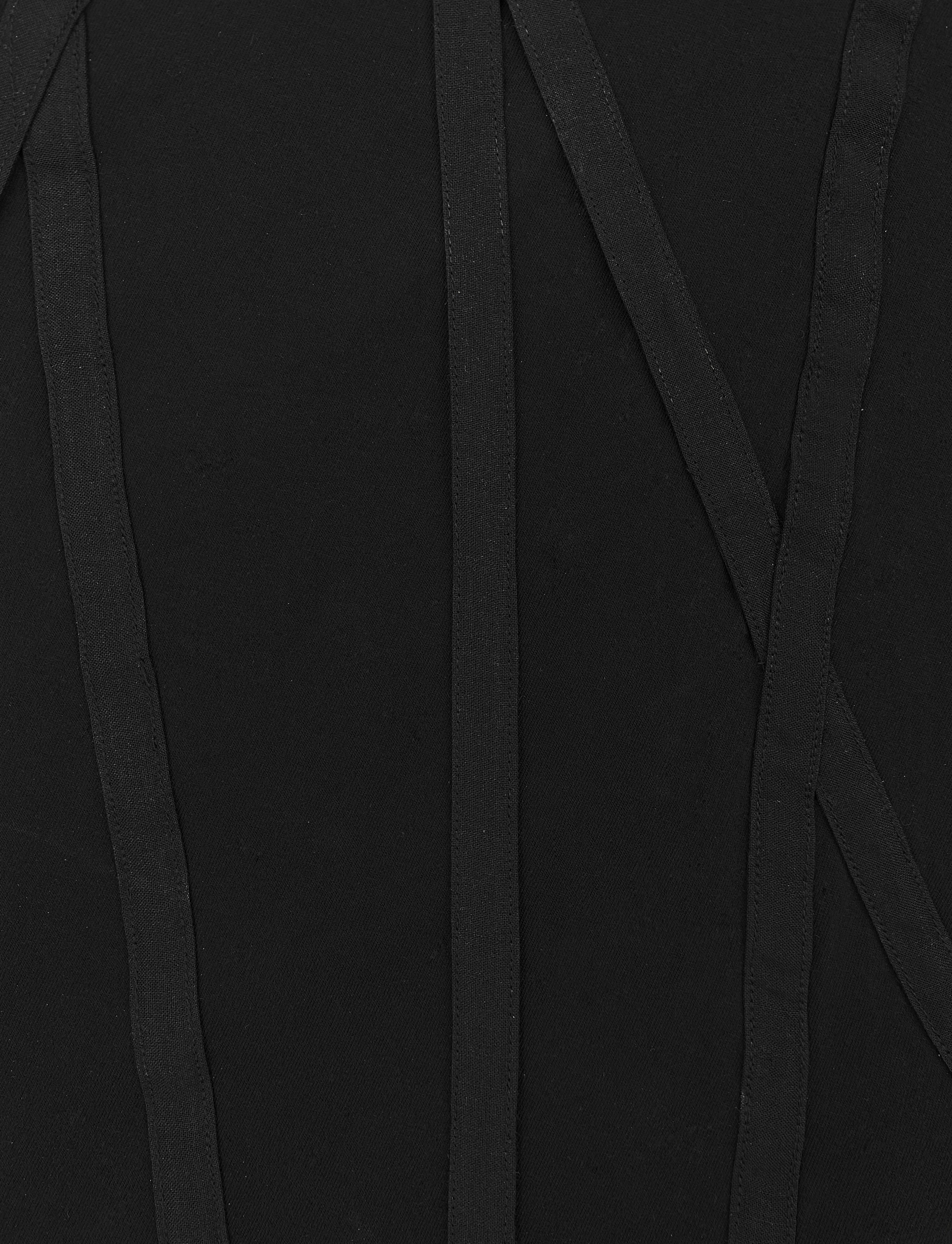 SS07 Yohji Yamamoto Draping Tassel Laced Black Tank Top