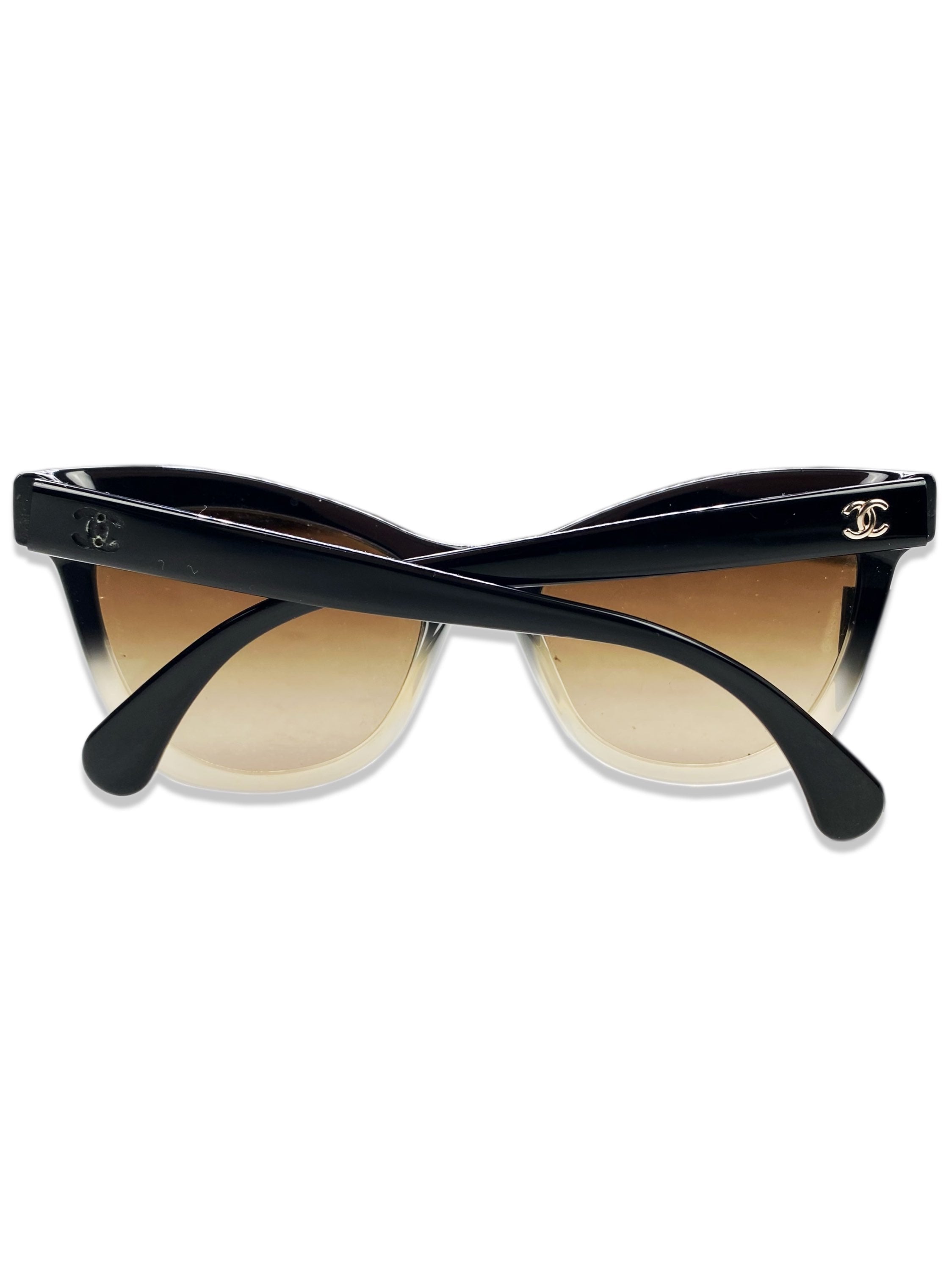 Chanel ‘CC’ Logo Rounded Gradient Tint Sunglasses