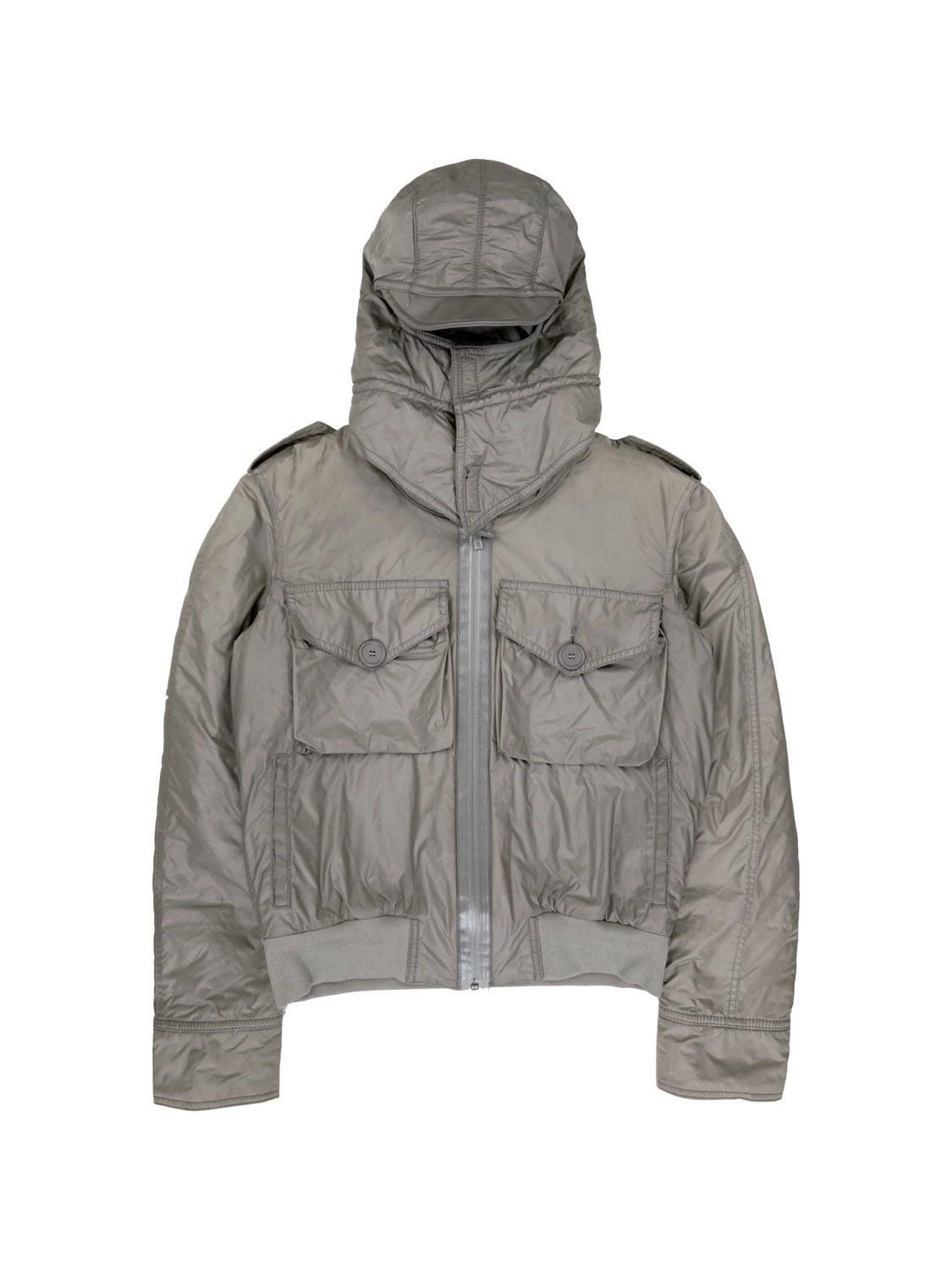 FW07 Alexander McQueen Hooded Mask Down-Fill Cargo Jacket