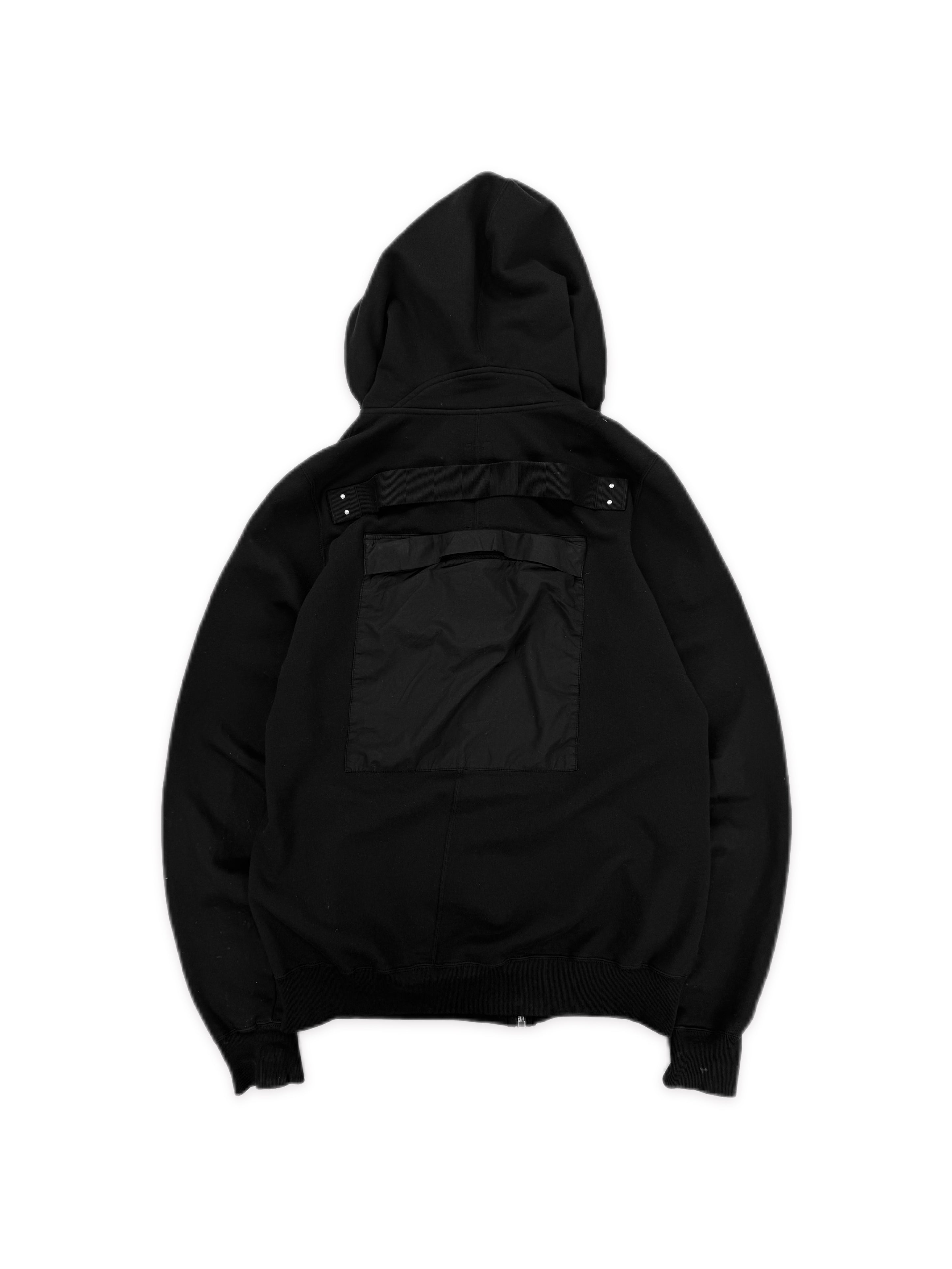 Rick Owens DRKSHDW ‘Gimp’ Full Zip Black Cargo Pocket Hoodie