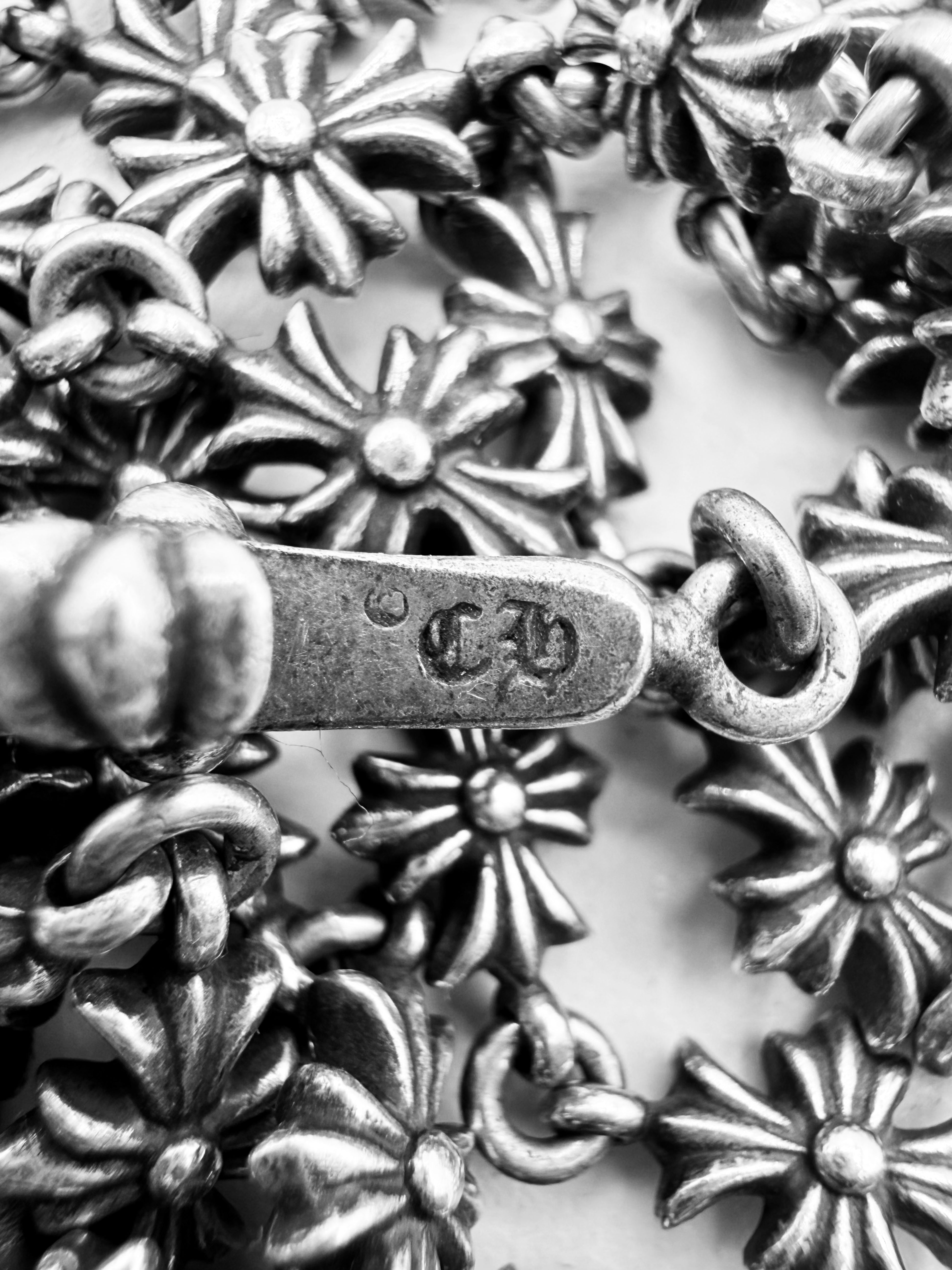 Chrome Hearts Tiny E Multi Cross Tiny E .925 Silver Rosary Necklace