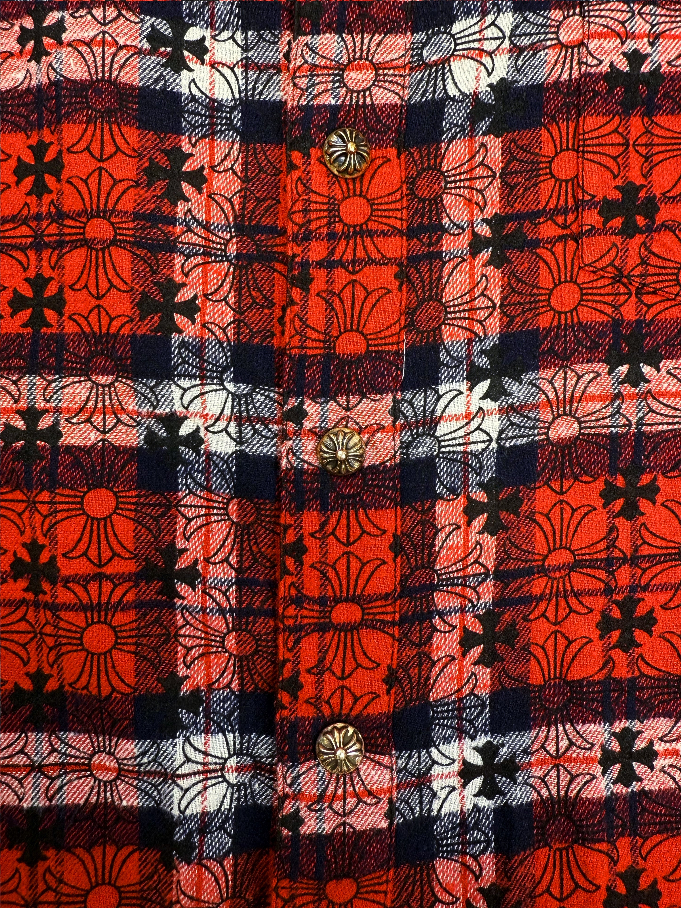 Chrome Hearts ‘Loose Ends’ Red Cross Patch Monogram Flannel
