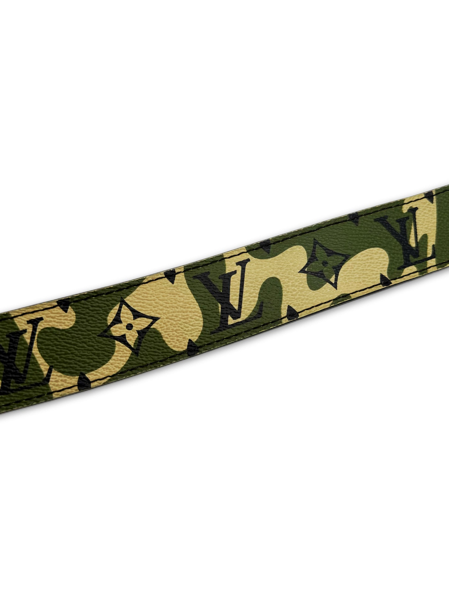 2007 Louis Vuitton x Takahashi Murakami Green Camo Leather Belt