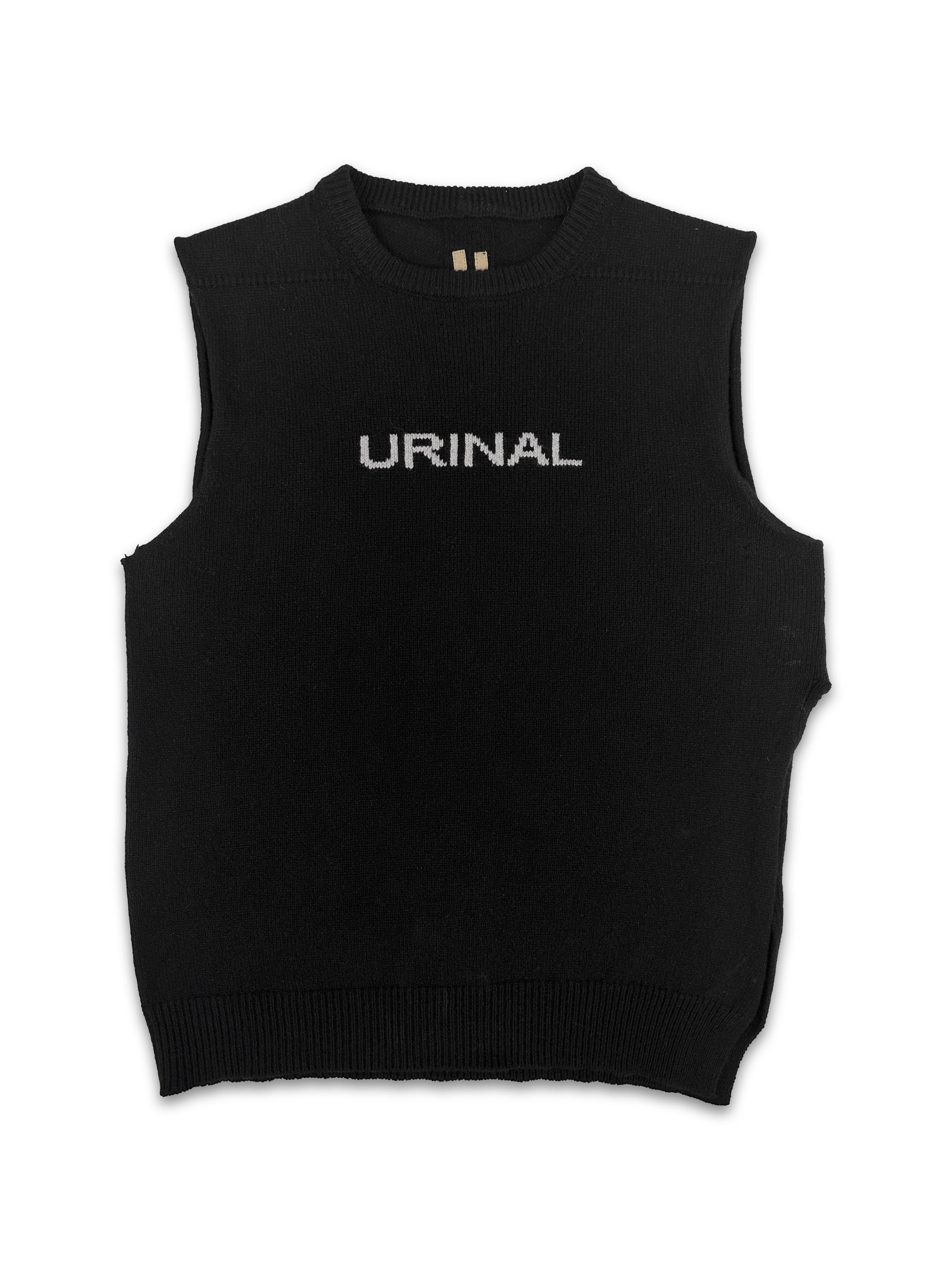 AW22 Rick Owens ‘Urinal’ Rotten Crew Knitted Slogan Tank-top