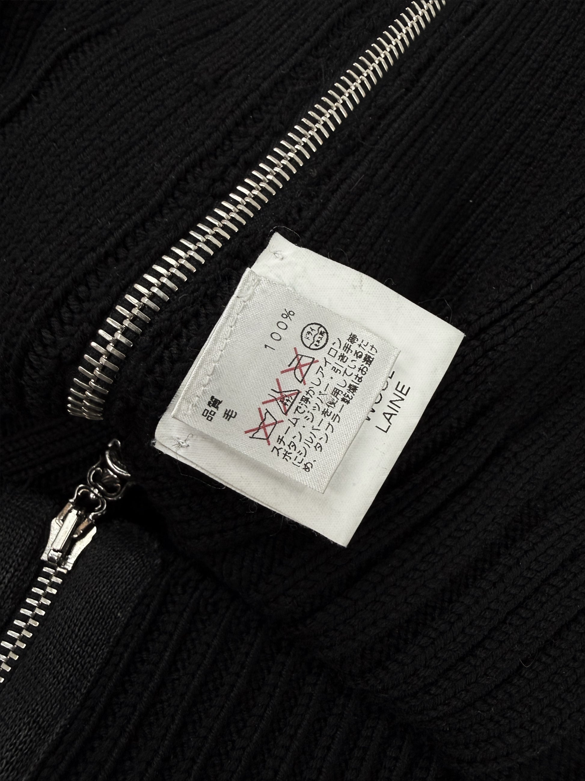Chrome Hearts Heavy Weight Ribbed Dagger Side Zip Knitted Sweater