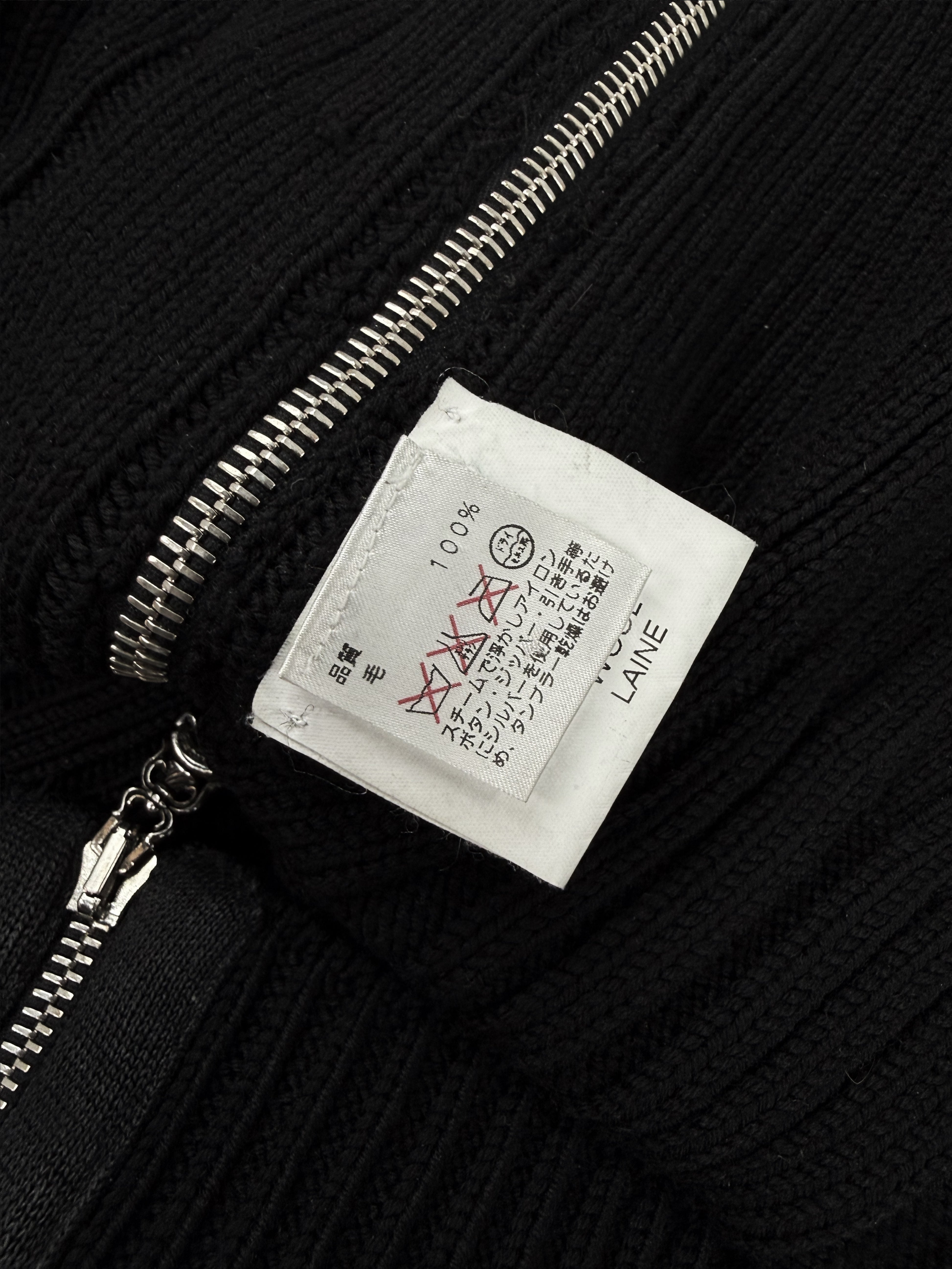 Chrome Hearts Heavy Weight Ribbed Dagger Side Zip Knitted Sweater